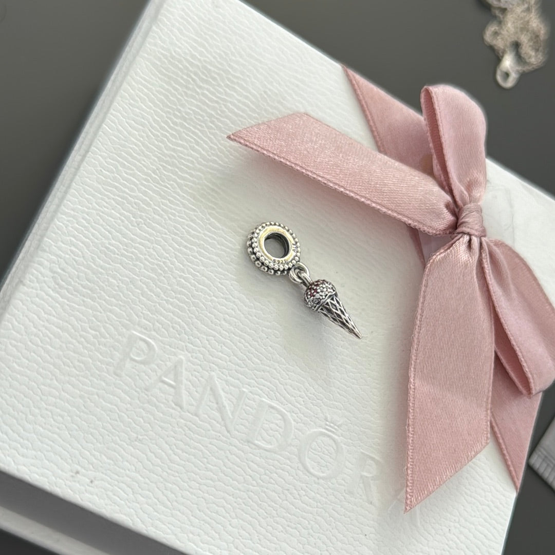 Genuine Pandora Ice Cream Pave Dangle Charm