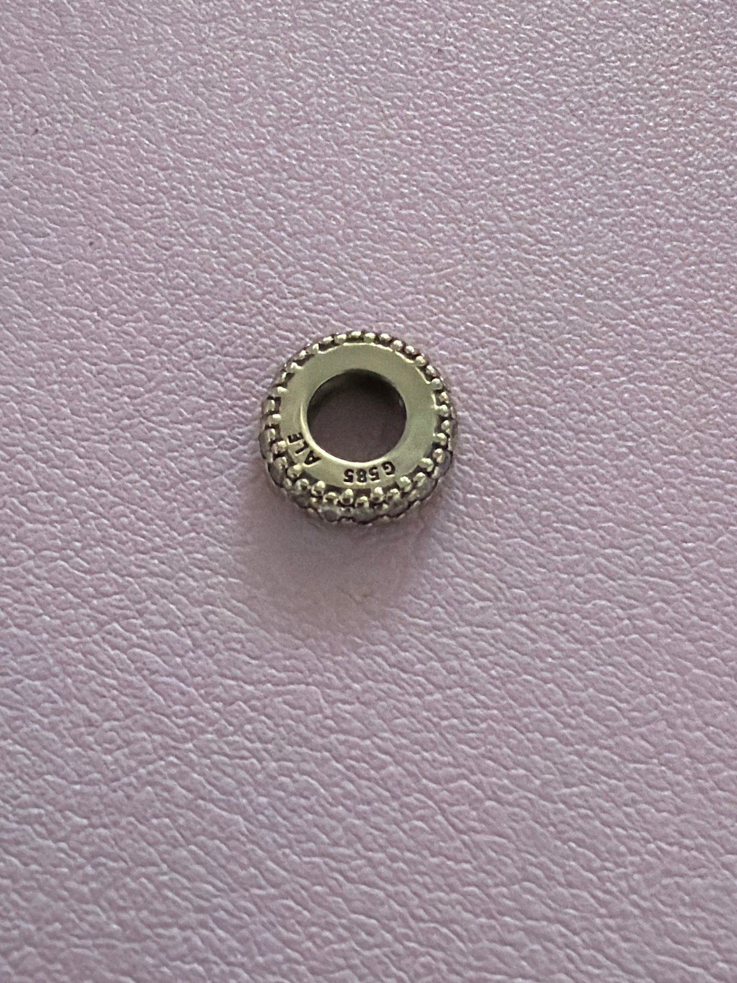 Genuine Pandora Solid Gold G585 Pave Spacer Charm