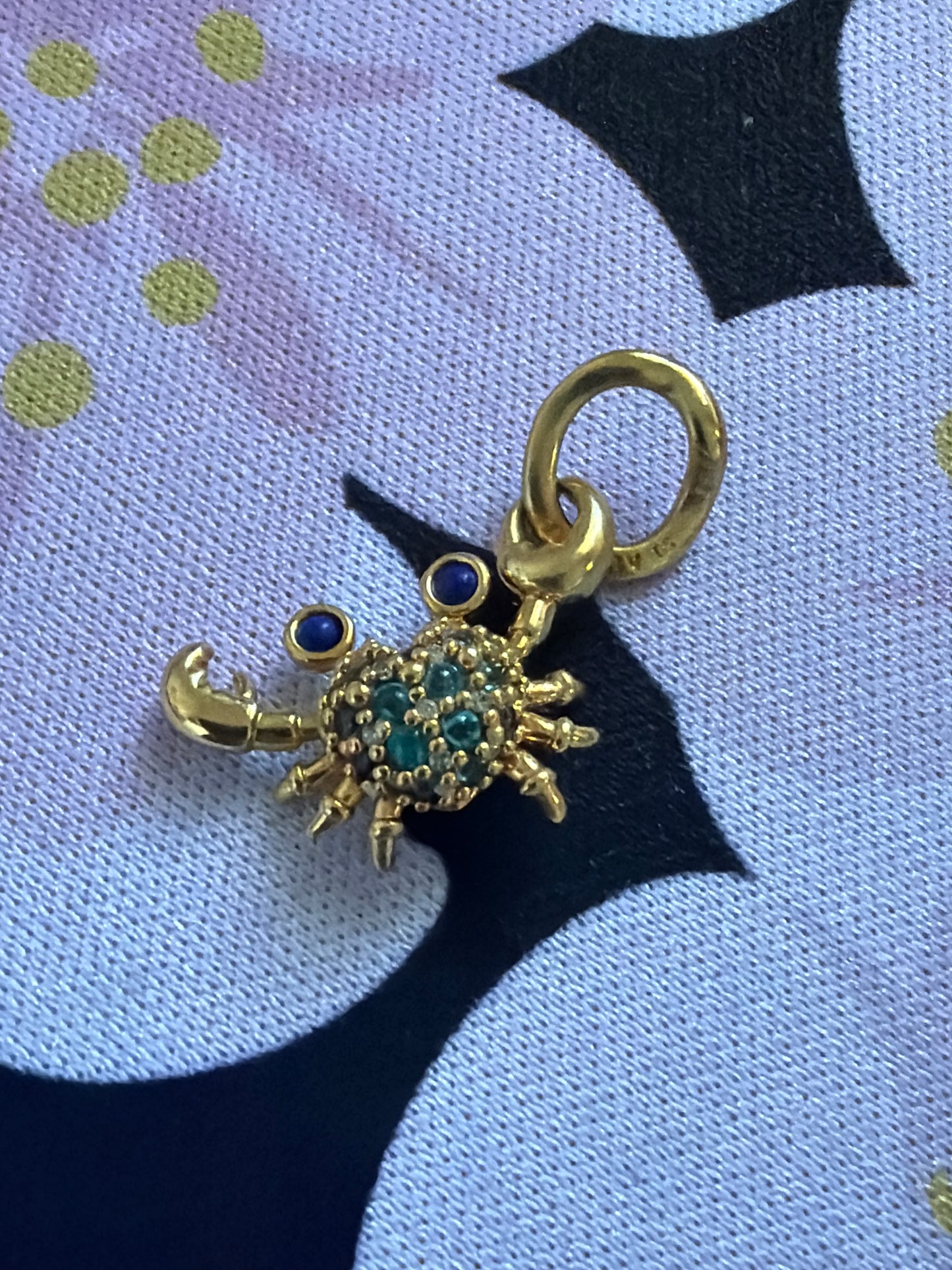 Genuine Pandora Shine Gold Pave Crab Dangle Charm