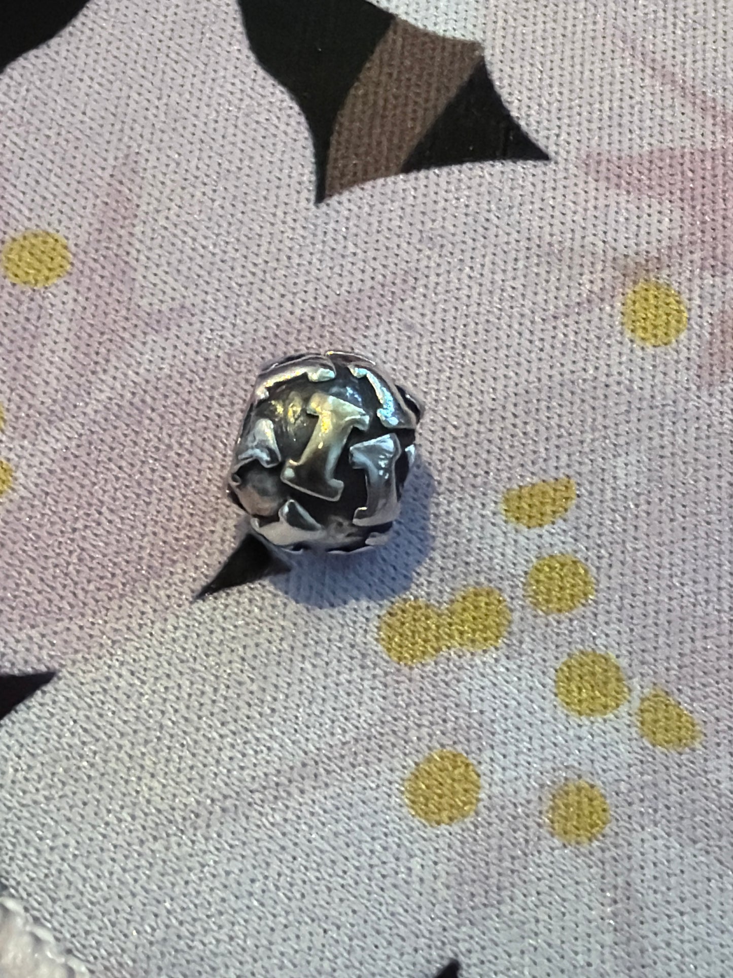 Genuine Pandora Two Tone Letter I Initial Rare Retired Charm