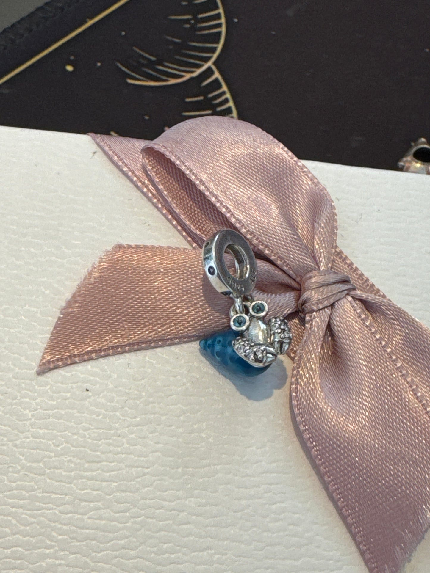 Genuine Pandora Blue Enamel Summer Hermit Crab Dangle Charm
