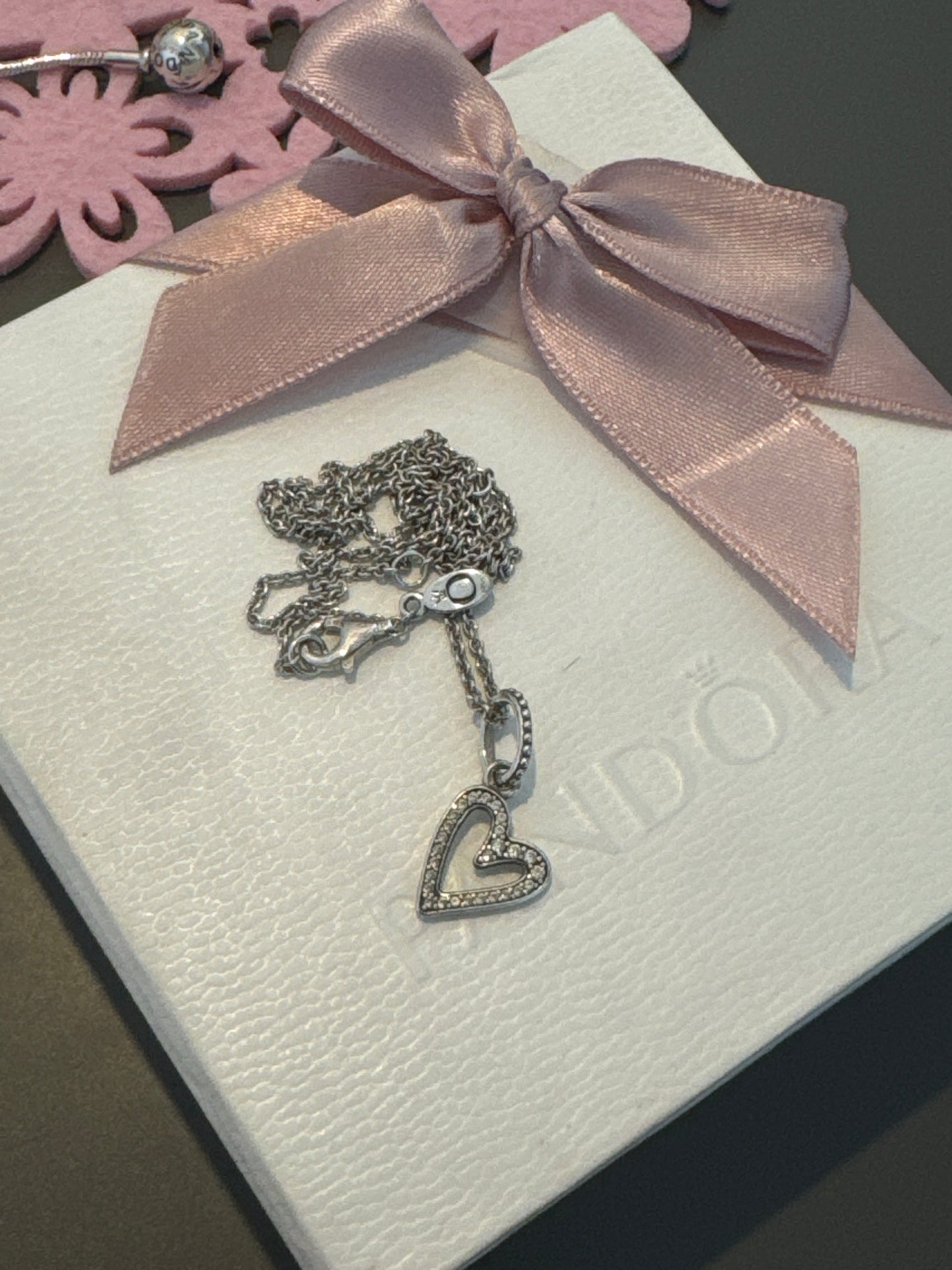 Genuine Pandora Hand Drawn Free Heart Pendant NO CHAIN