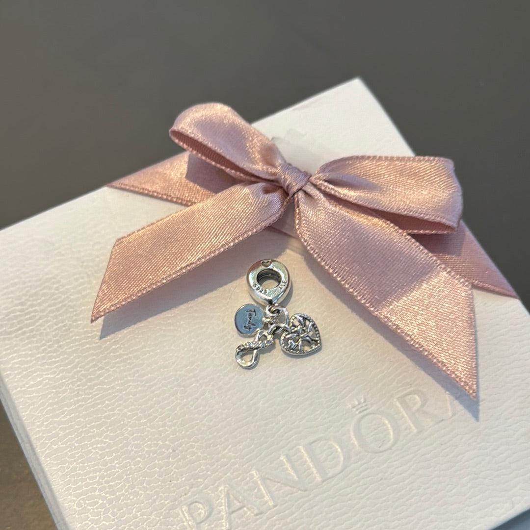 Genuine Pandora Family Infinity Pave Dangle Charm