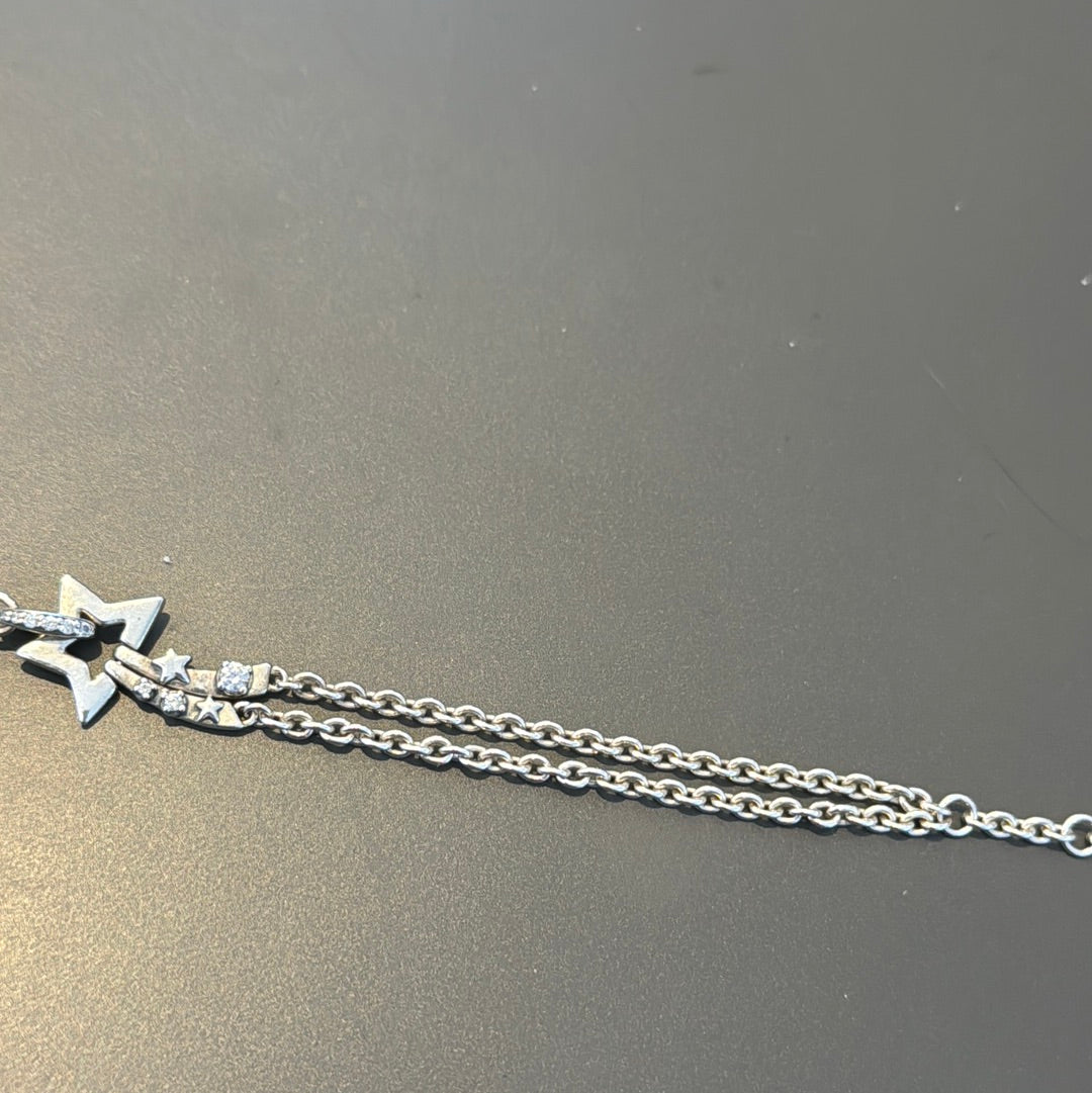 Genuine Pandora Shooting Star Double Chain Bracelet 18cm