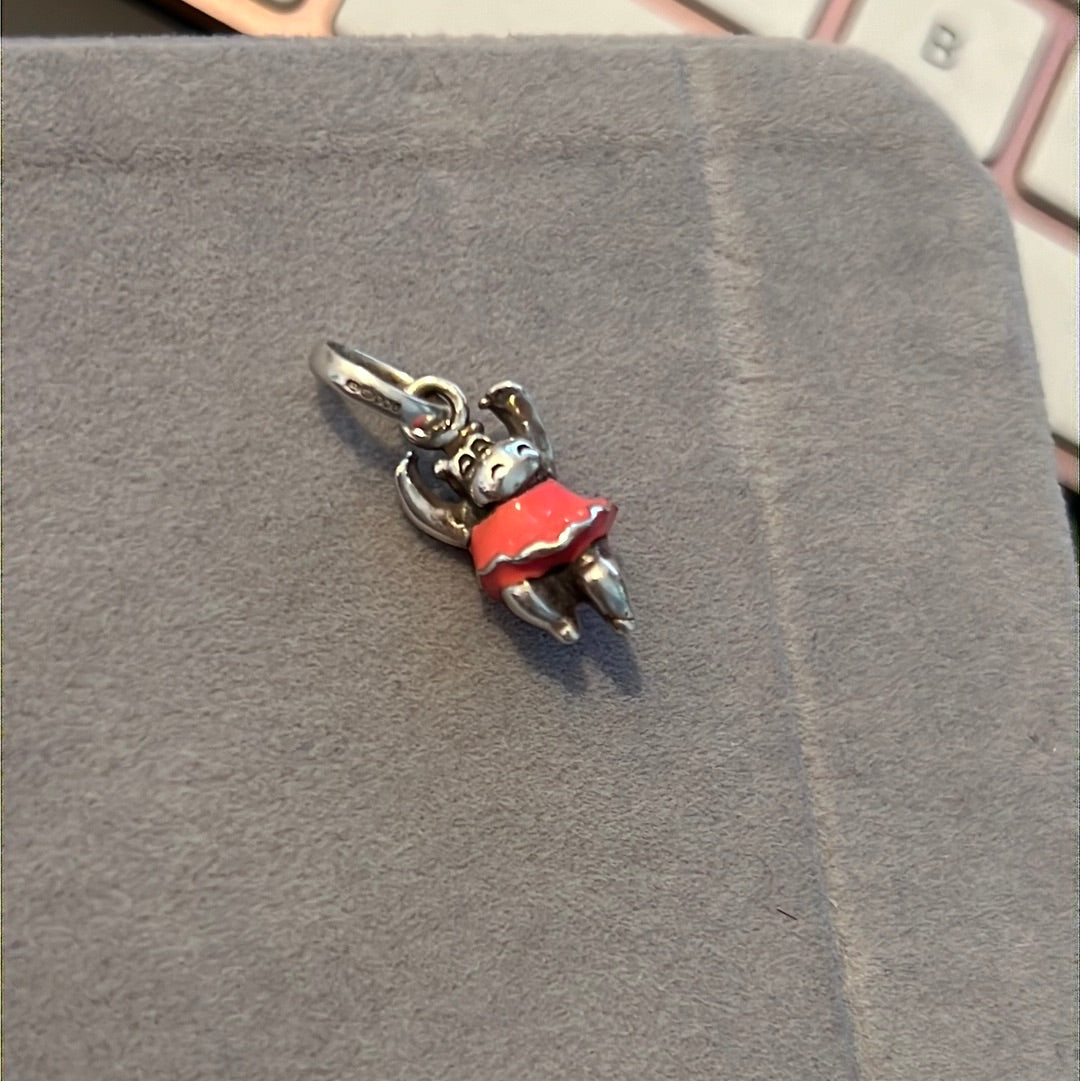 Genuine Links of London Enamel Pink Dancing Hippo Charm