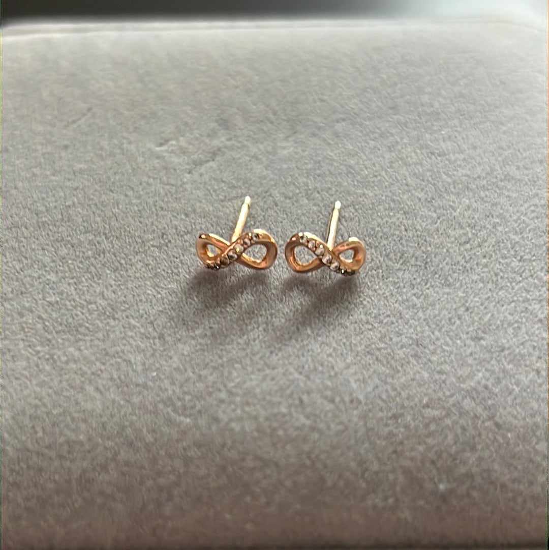 Genuine Pandora Rose Gold Infinity Pave Small Earrings