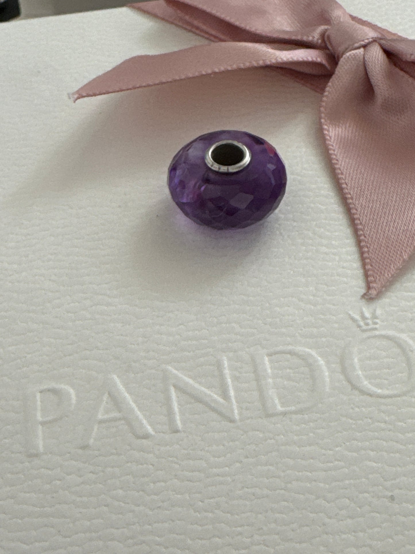 Genuine Trollbeads Purple Amethyst Murano Charm
