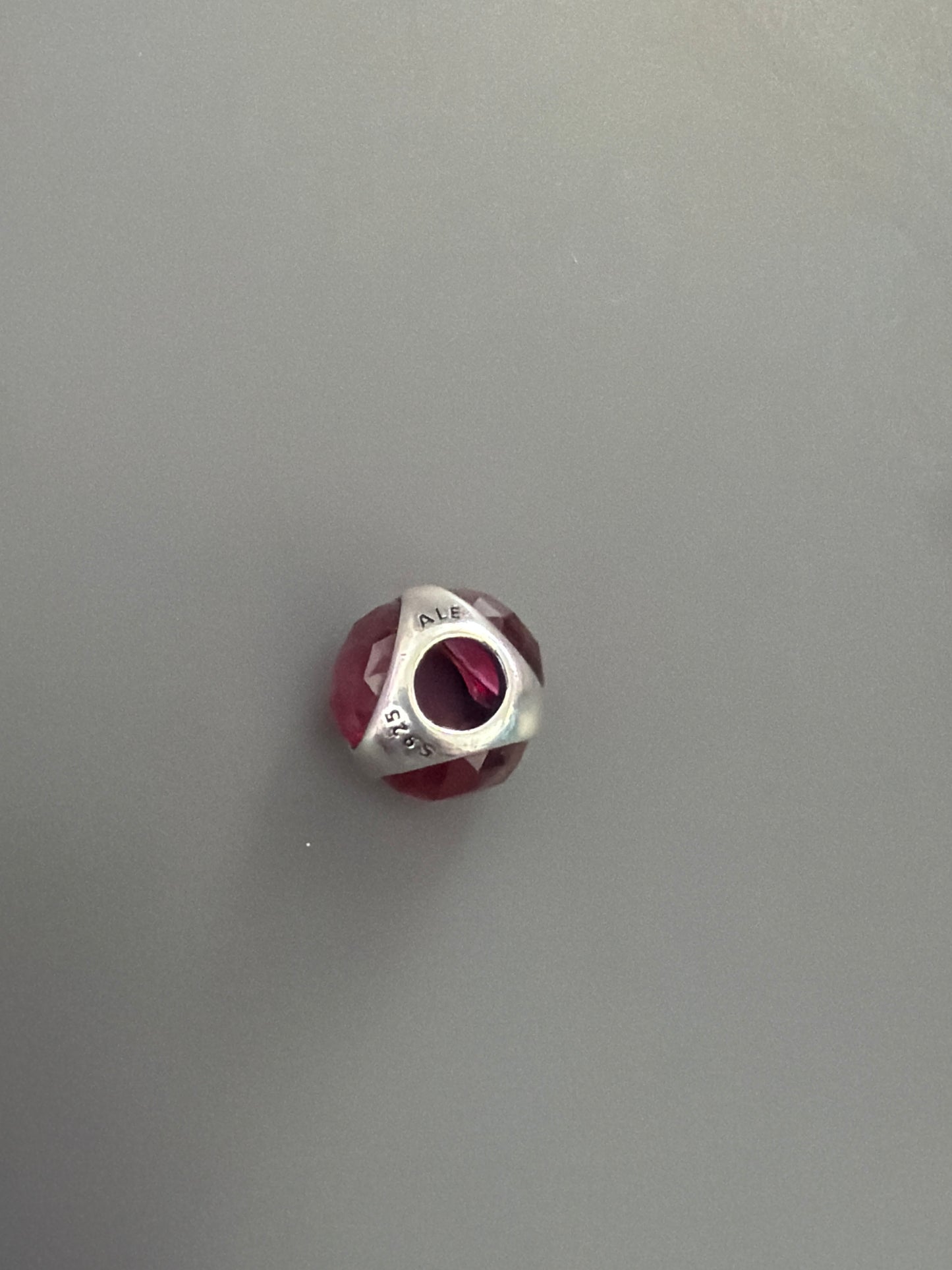 Genuine Pandora Poetic Light Red/ Pink Droplet Stone, Trio Charm