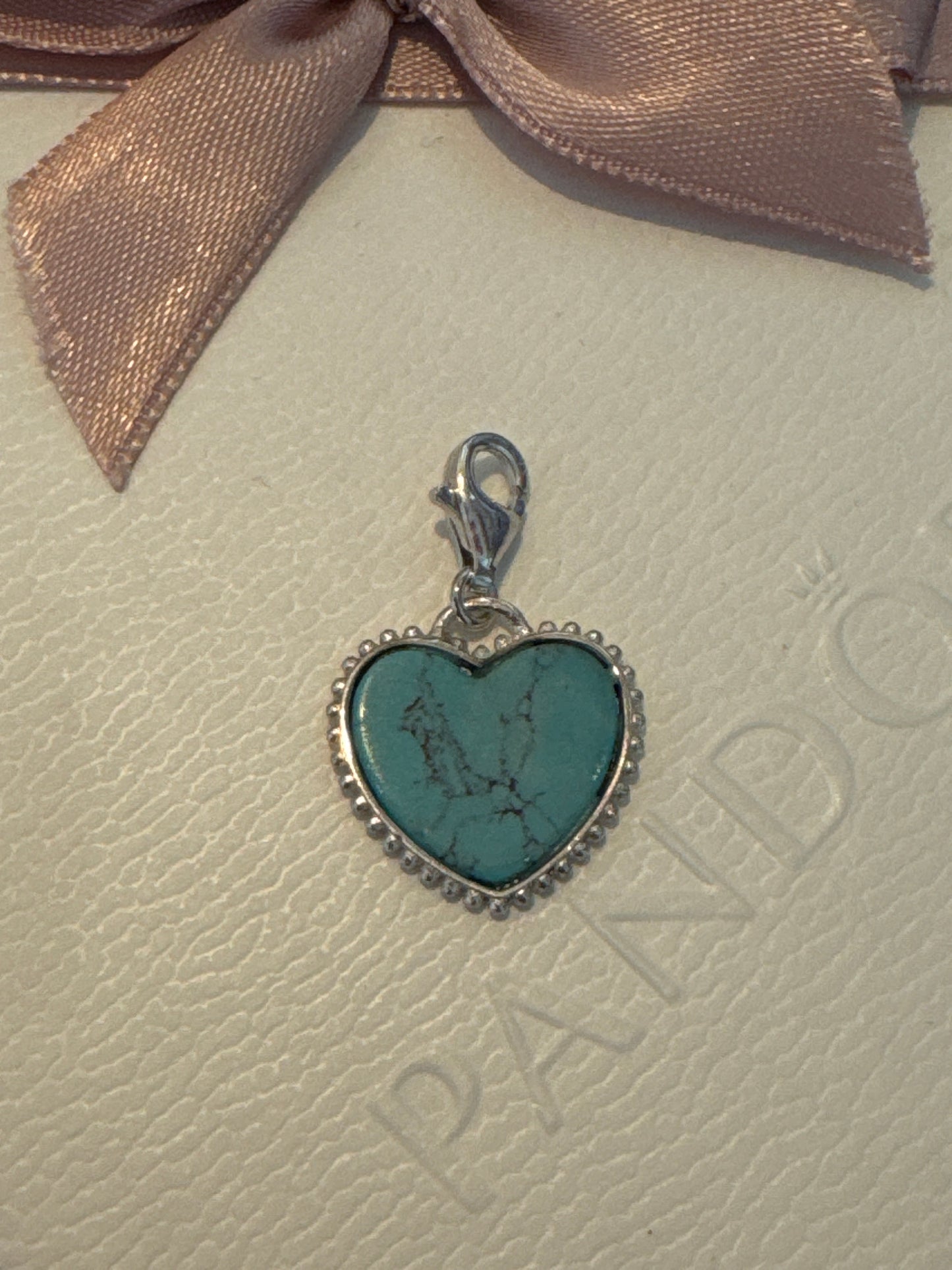 Genuine Thomas Sabo Large Turquoise Teal Beaded Heart Dangle Charm