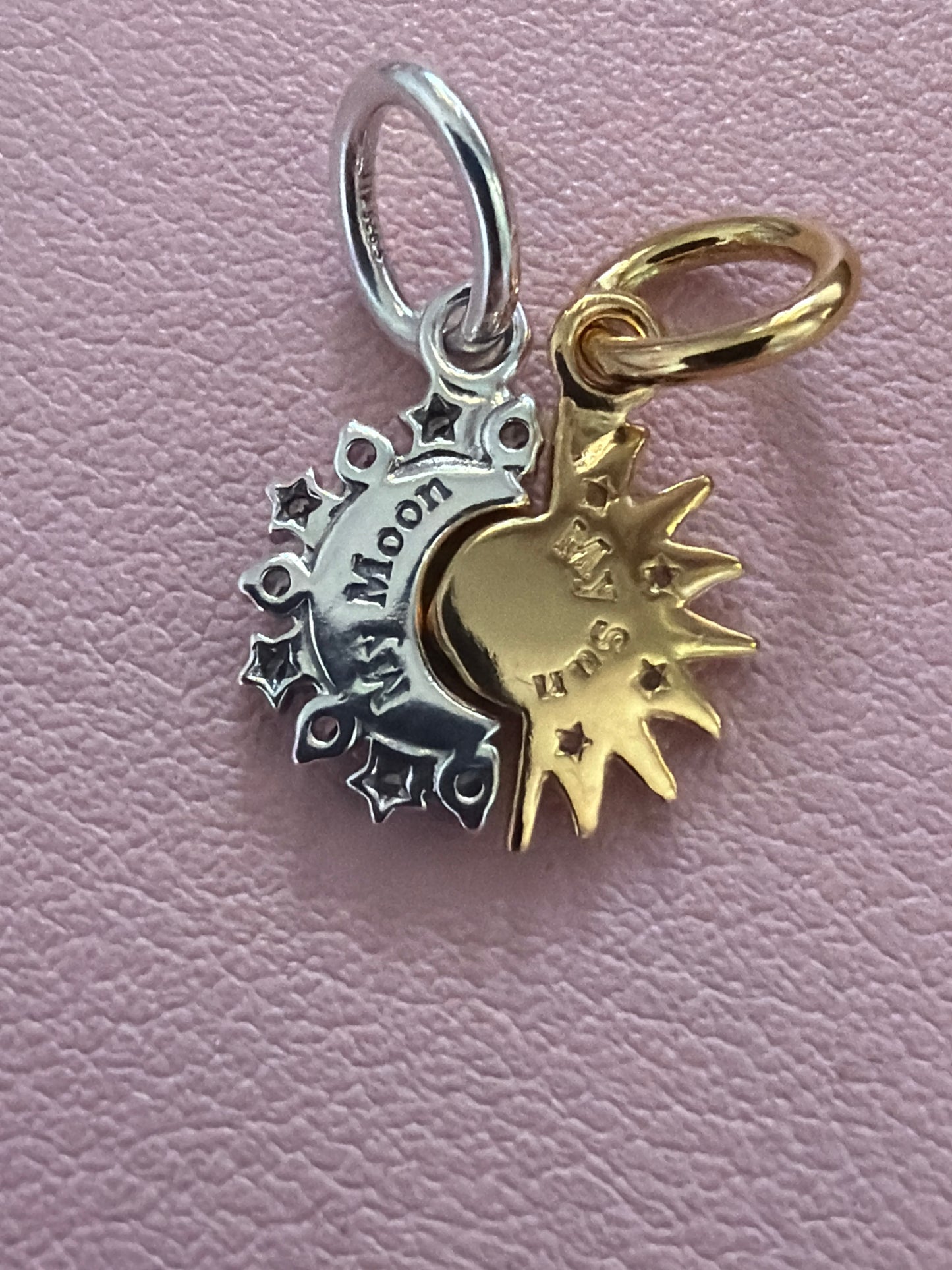 Genuine Pandora New Style Splittable Sun & Moon Dangle Charm