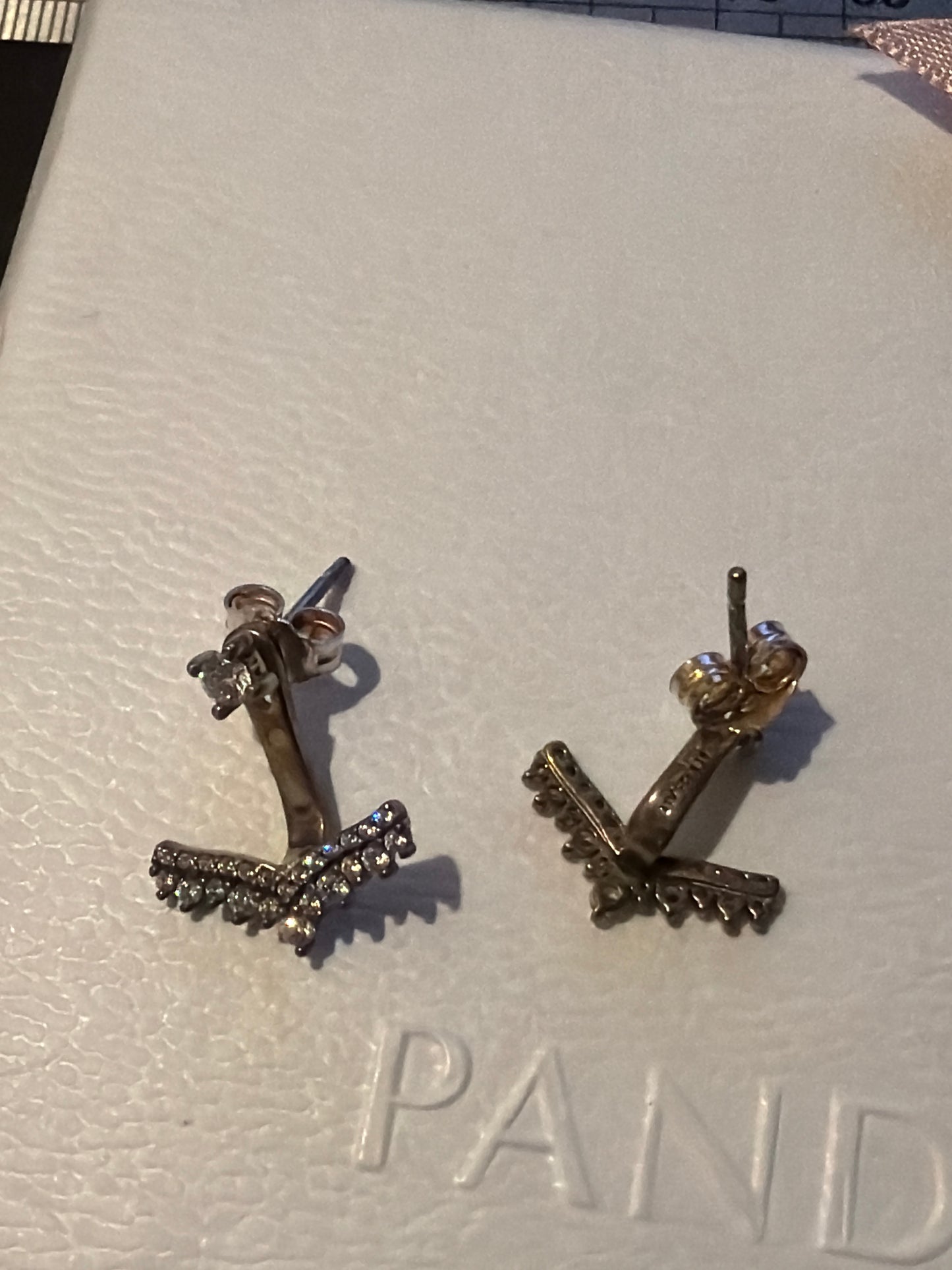 Genuine Pandora Fairytale Tiara Ear Cuff Huggies Earrings