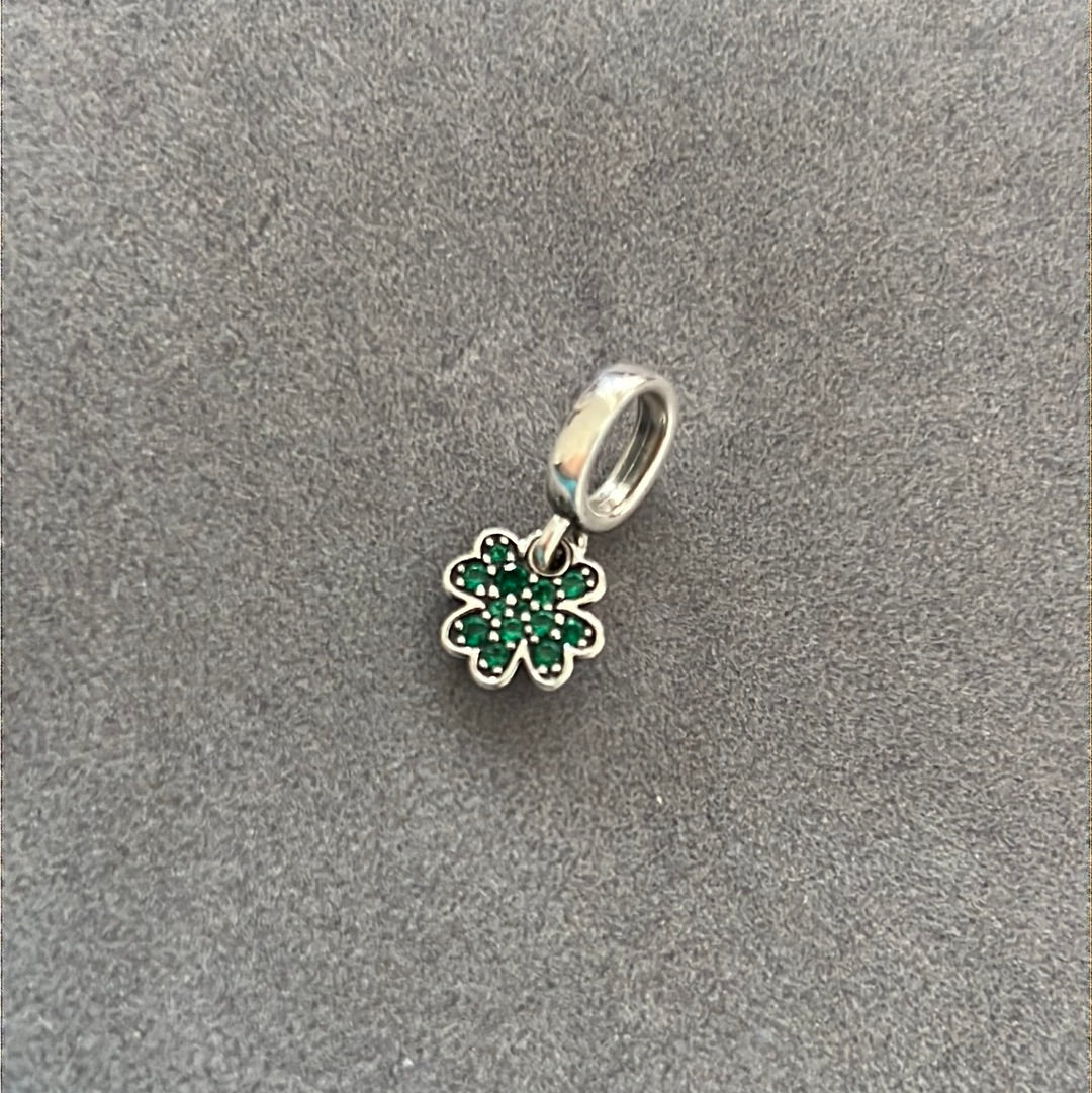 Genuine Pandora Pave Clover Dangle Charm