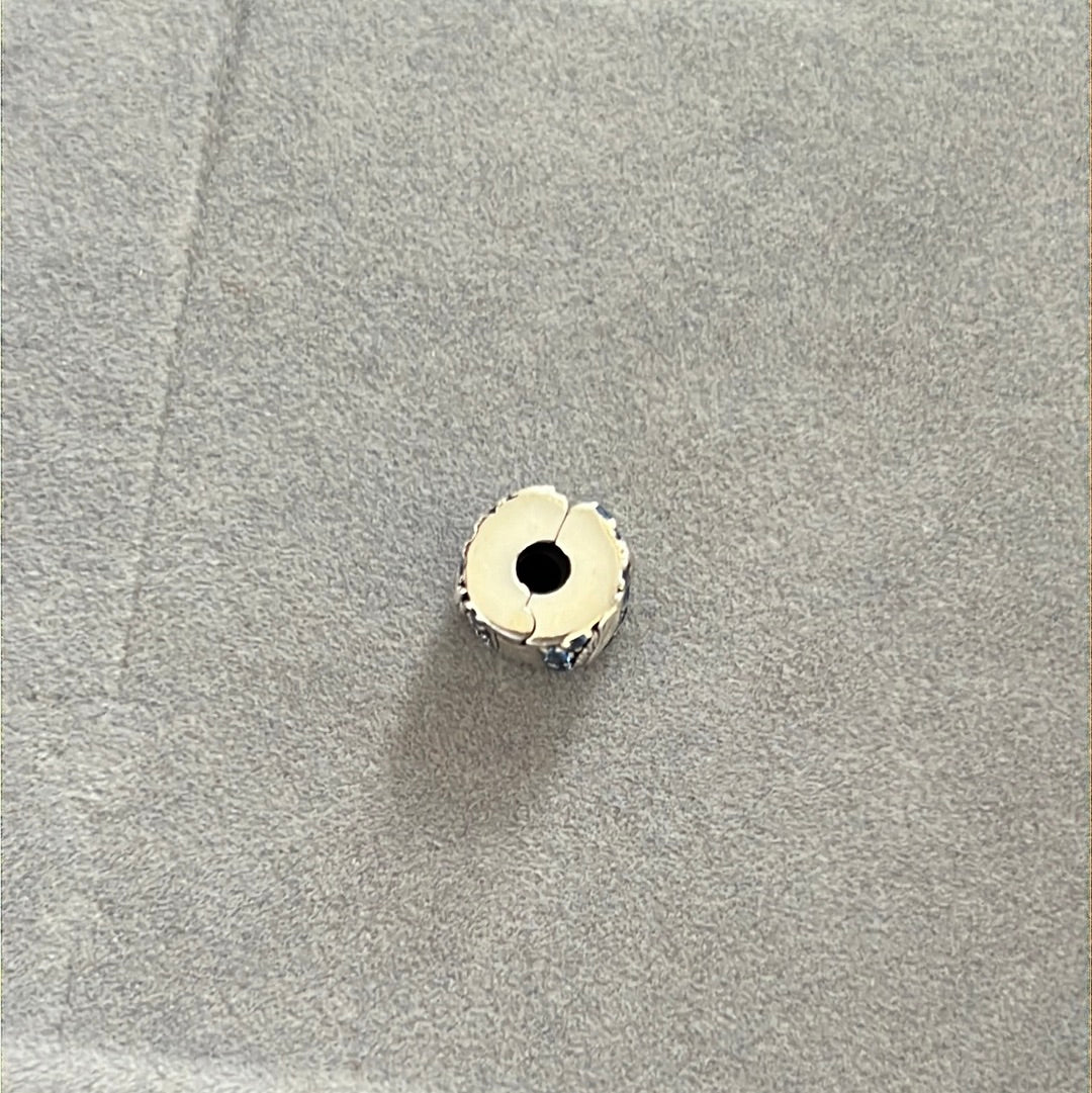 Genuine Pandora Blue Sparkling Pave Feather Clip