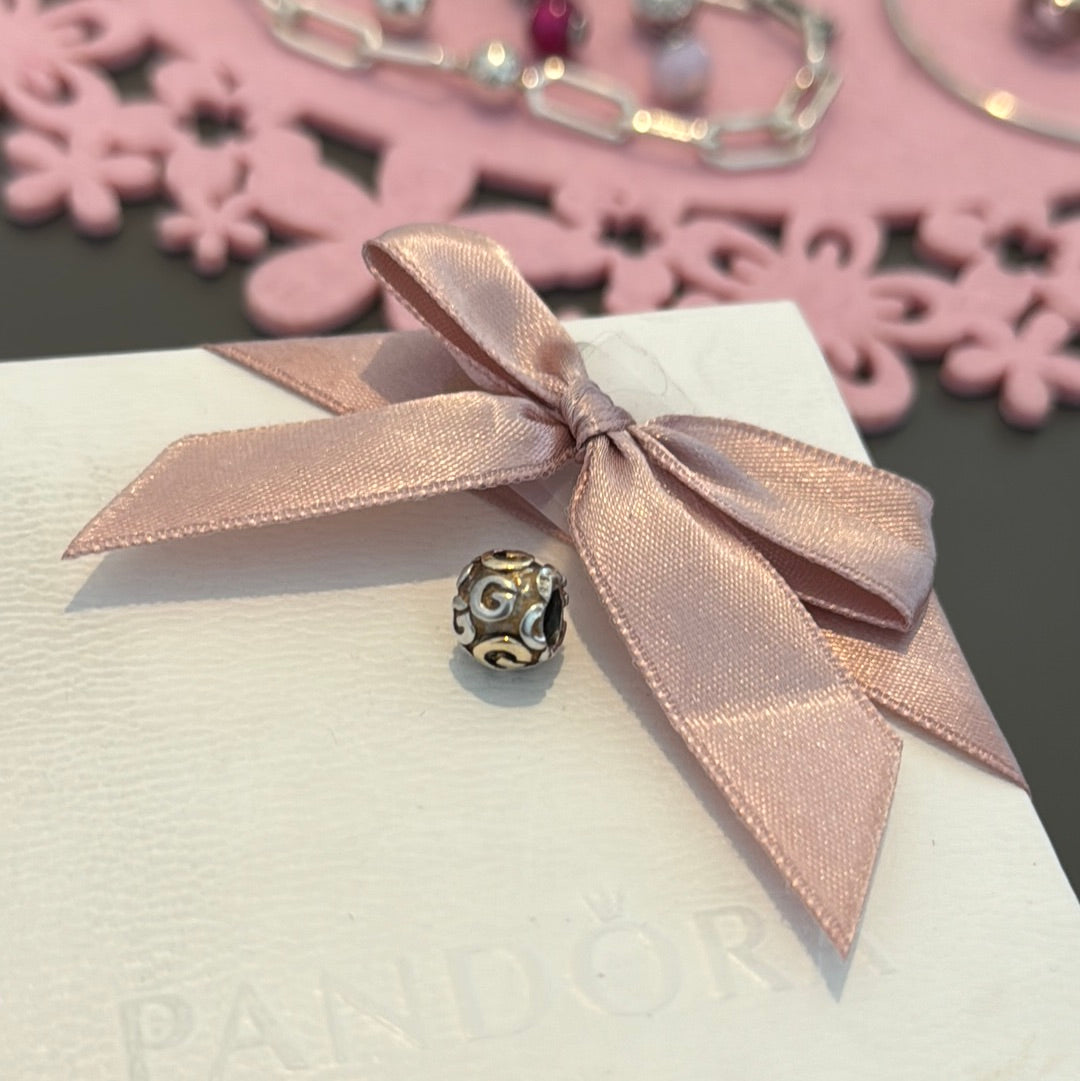 Genuine Pandora Two Tone Letter G Initial Retired