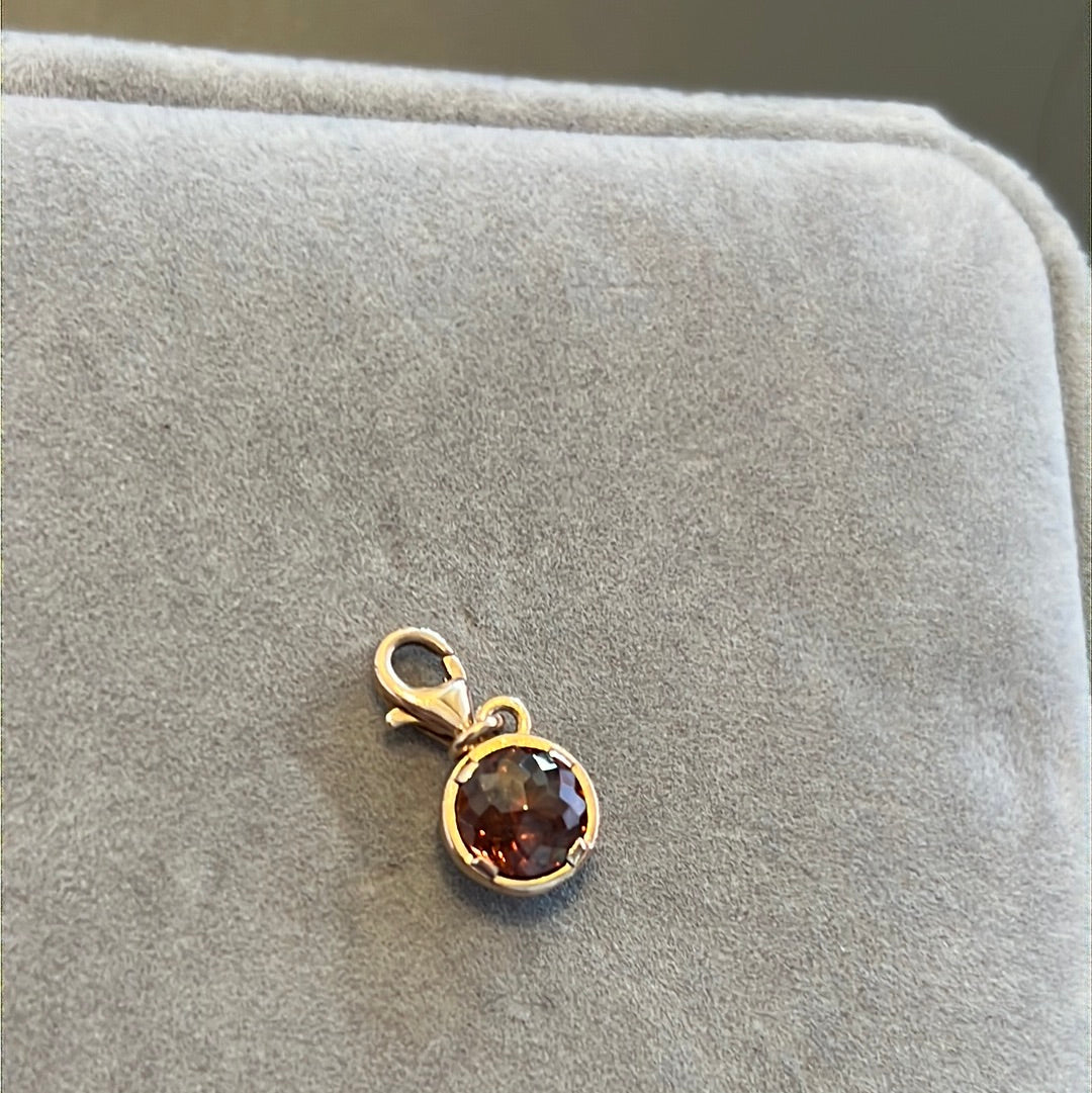 Genuine Thomas Sabo Rose Gold Brown Stone Novemeber Birthstone Dangle Charm