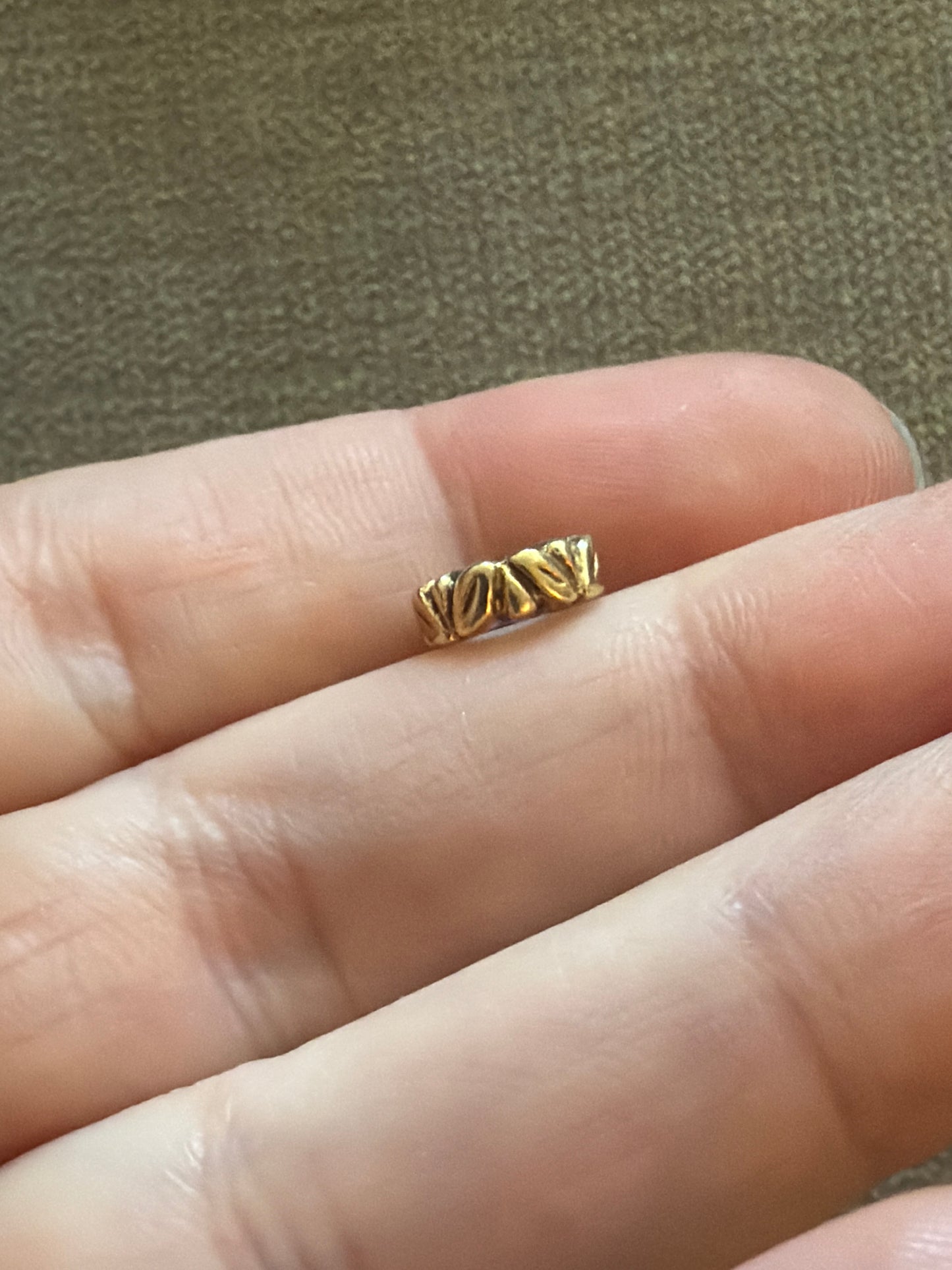 Genuine Pandora Solid Gold 14ct Leaf Nature Spacer x1