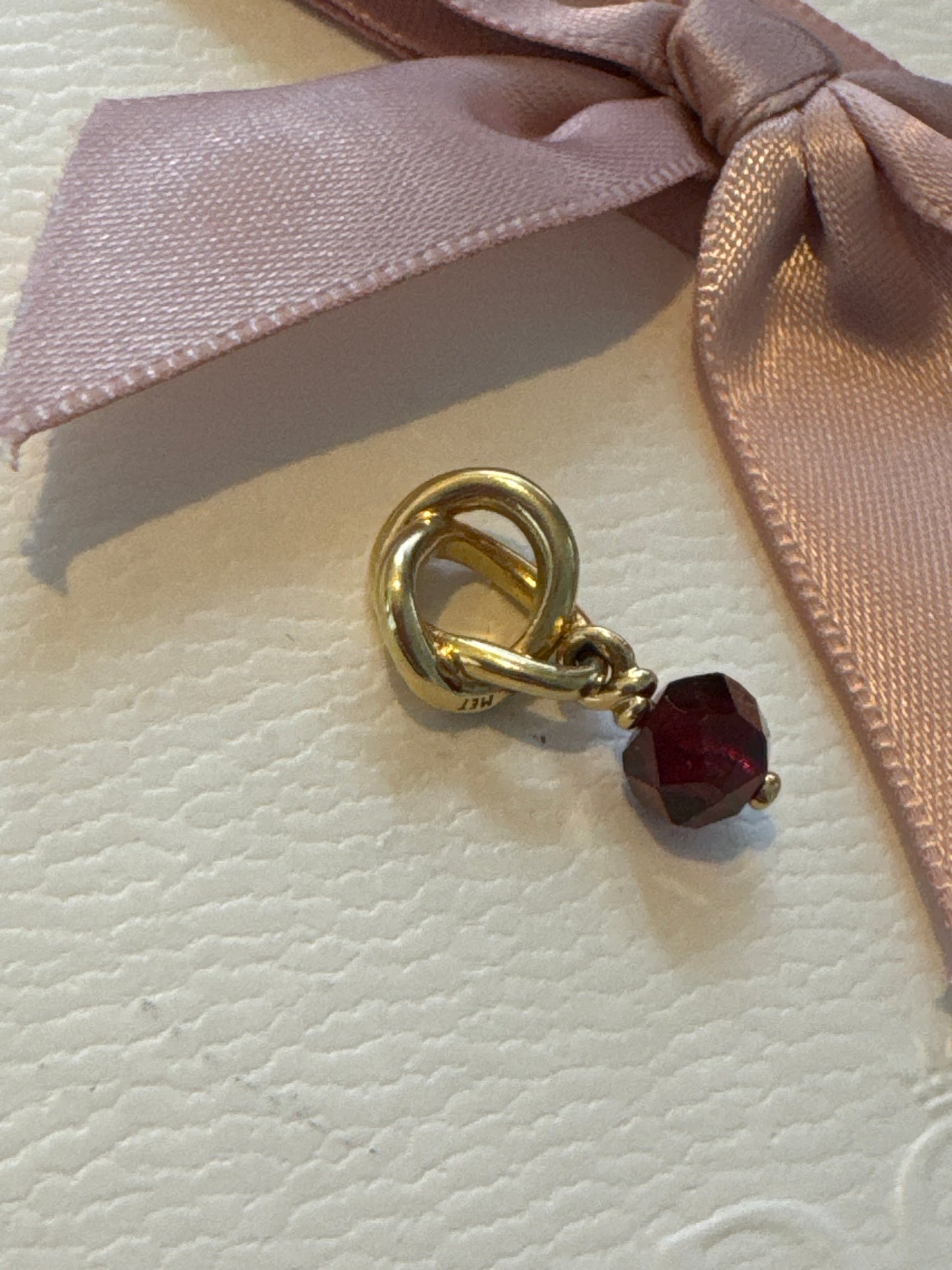 Genuine Pandora New Style Shine Garnet Birthstone Dangle Charm