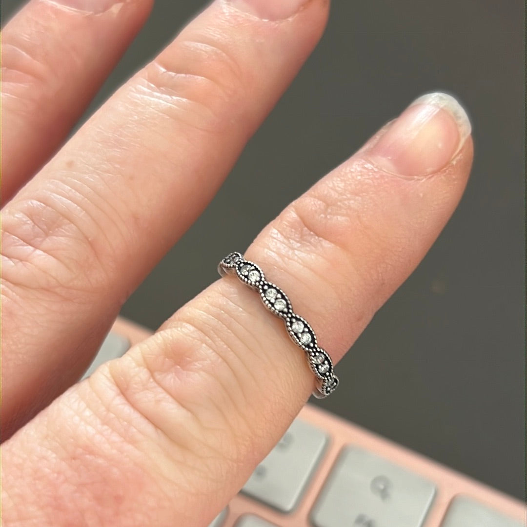 Genuine Pandora Pave Oval Eternity Ring Size...