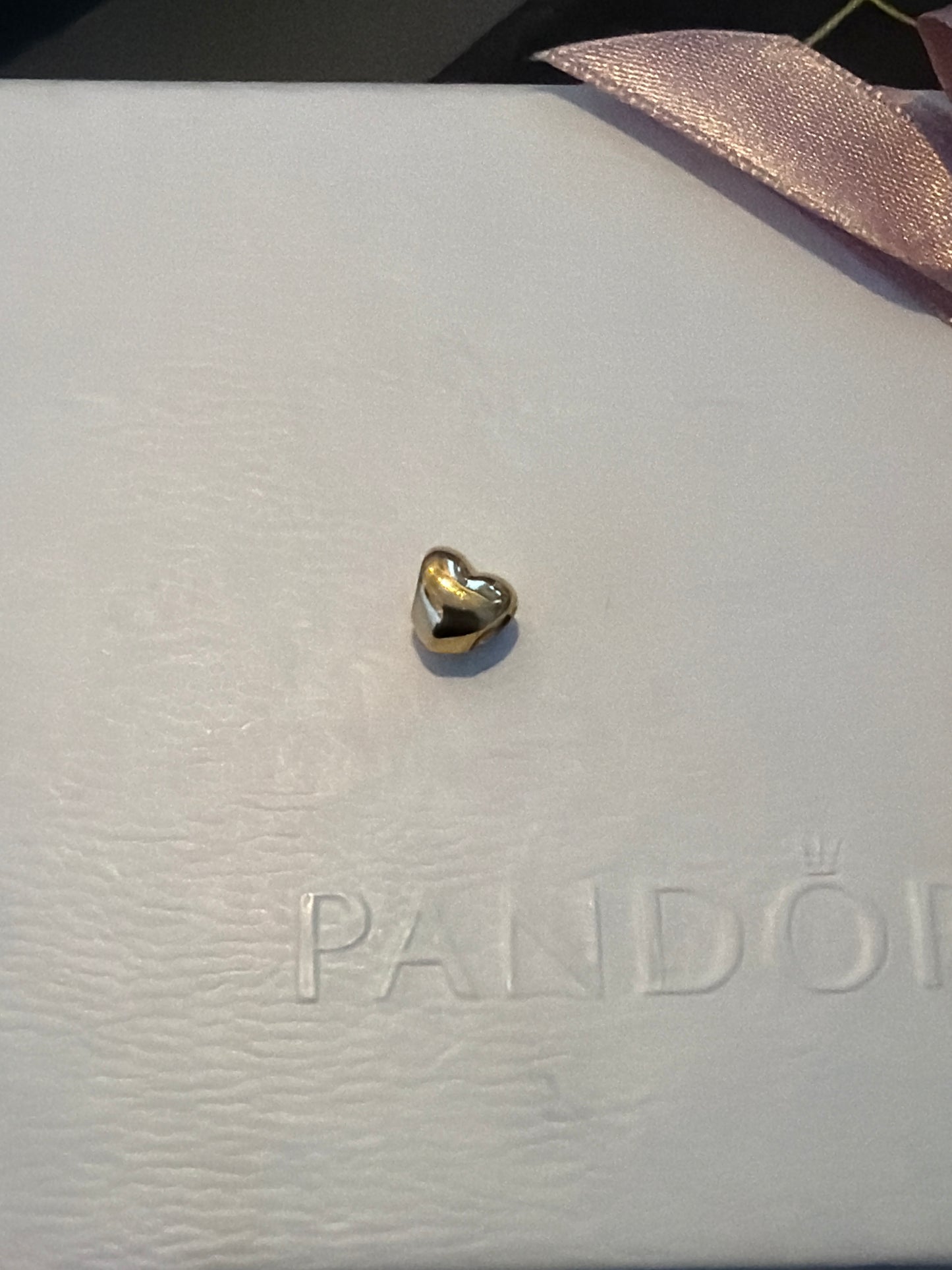 Genuine Pandora Shine Gold Small Plain Puffed Heart