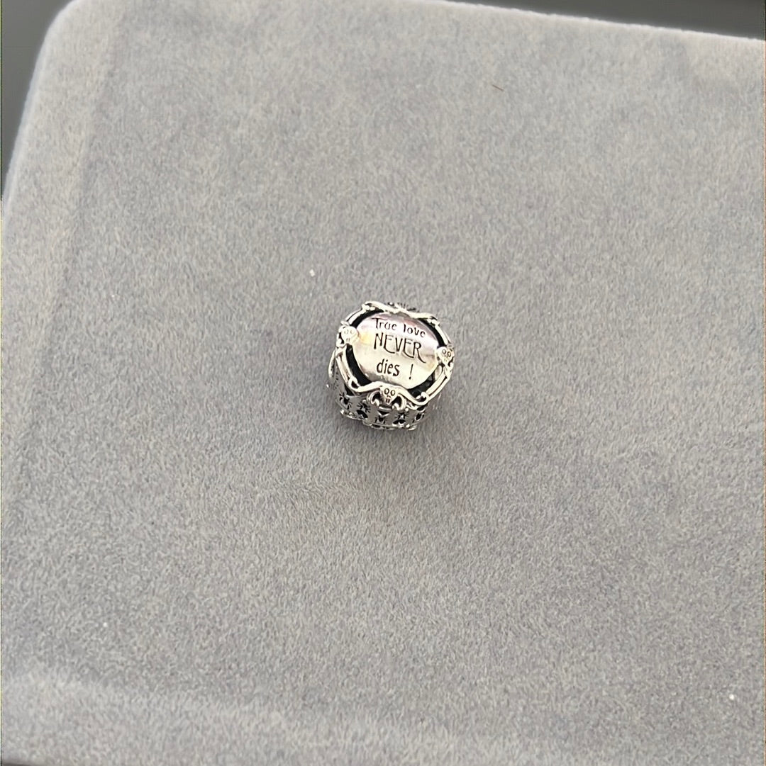 Genuine Pandora Disney Nightmare Before Christmas Jack and Sally "True love never dies" Charm