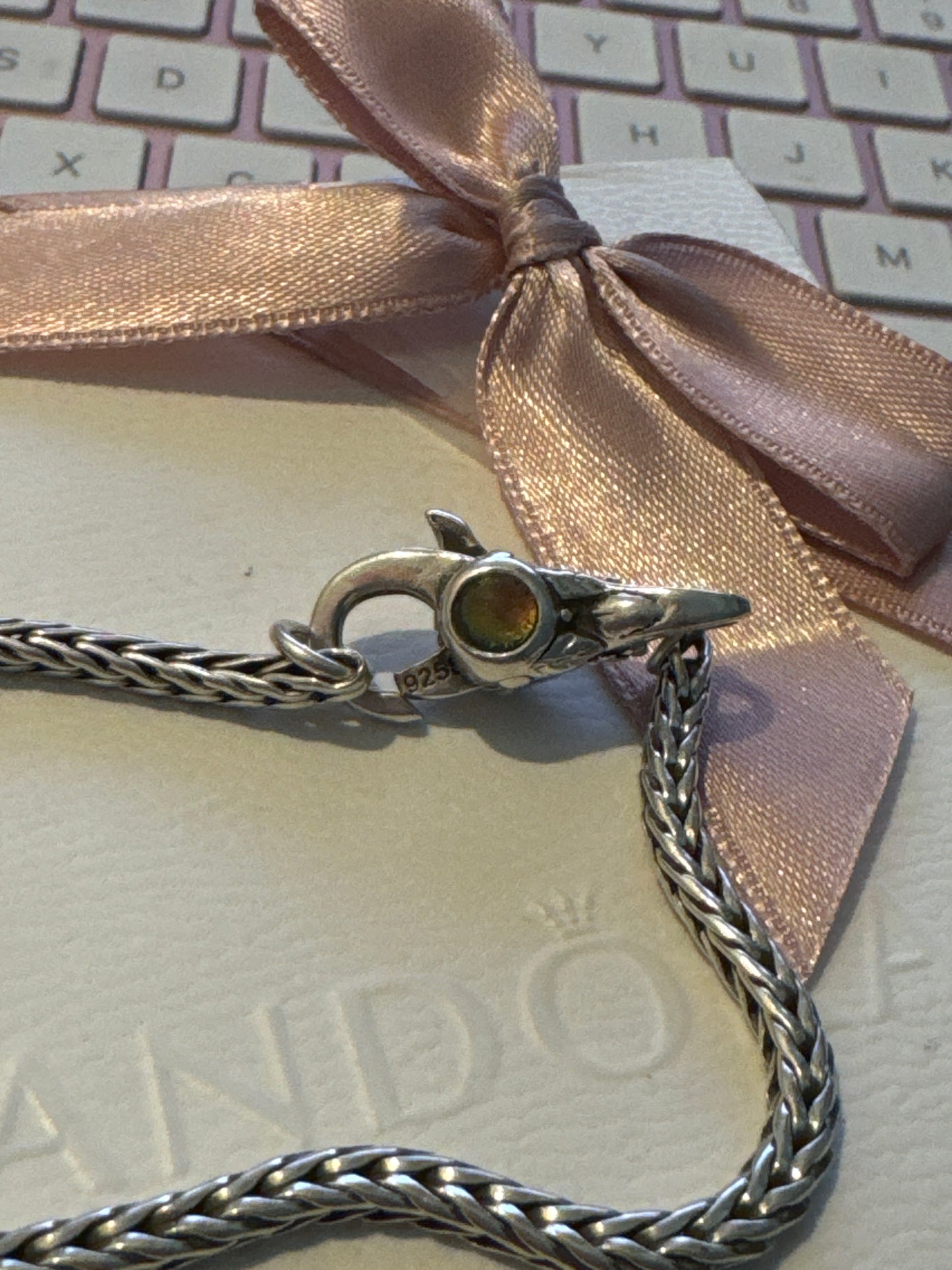 Genuine Trollbeads Mexican Lock RARE HTF  and Chain Bracelet 20cm