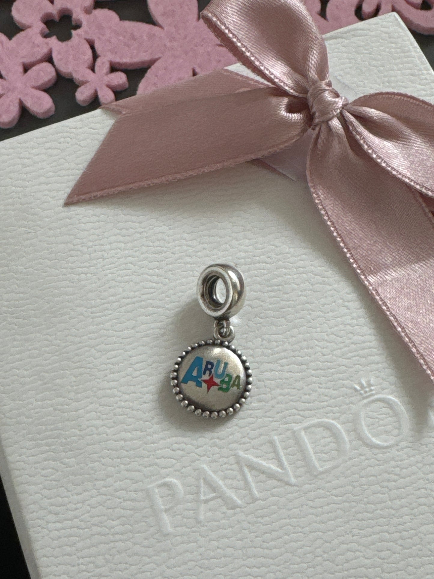Genuine Pandora Exclusive Aruba Enamel Travel Dangle Charm