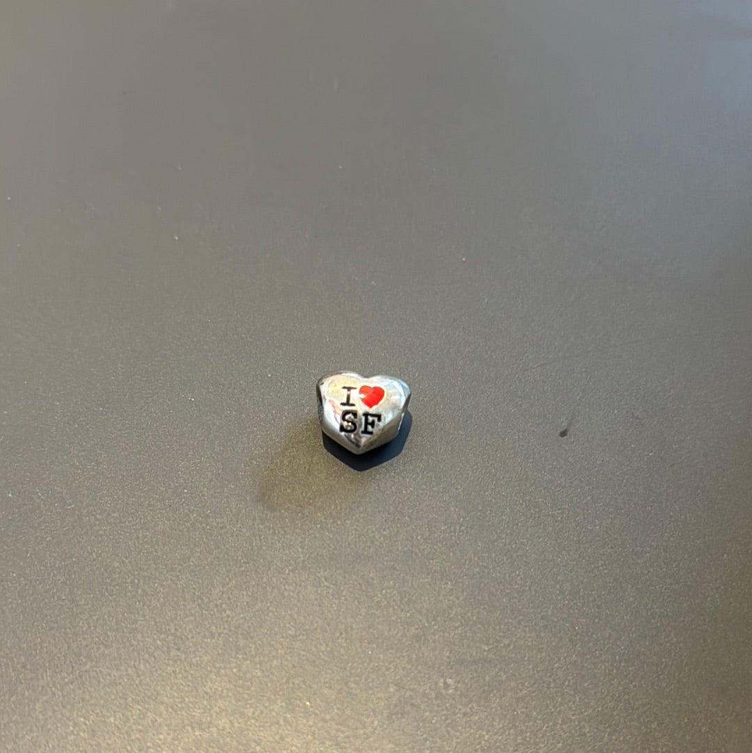 Genuine Pandora USA San Fransisco Enamel Heart Travel Charm RARE HTF