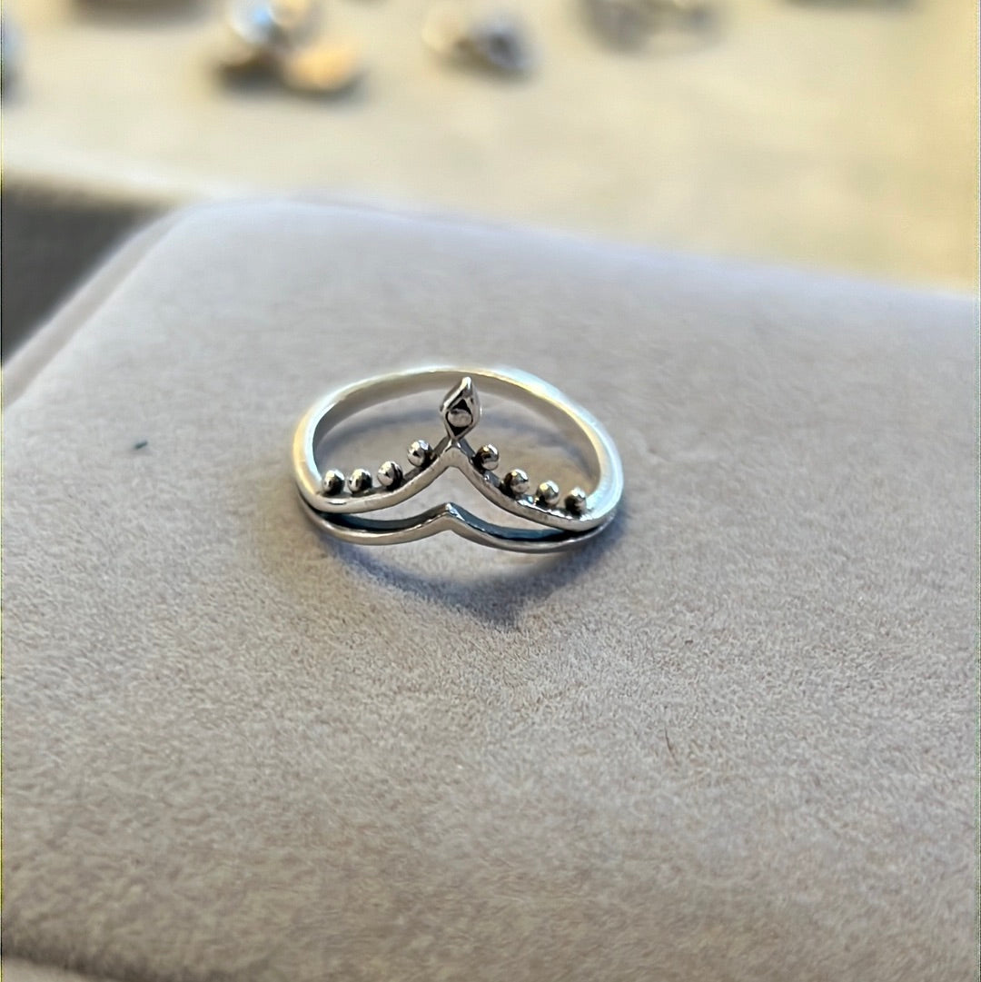Sterling Silver Wishbone Open Tiara Ring 56