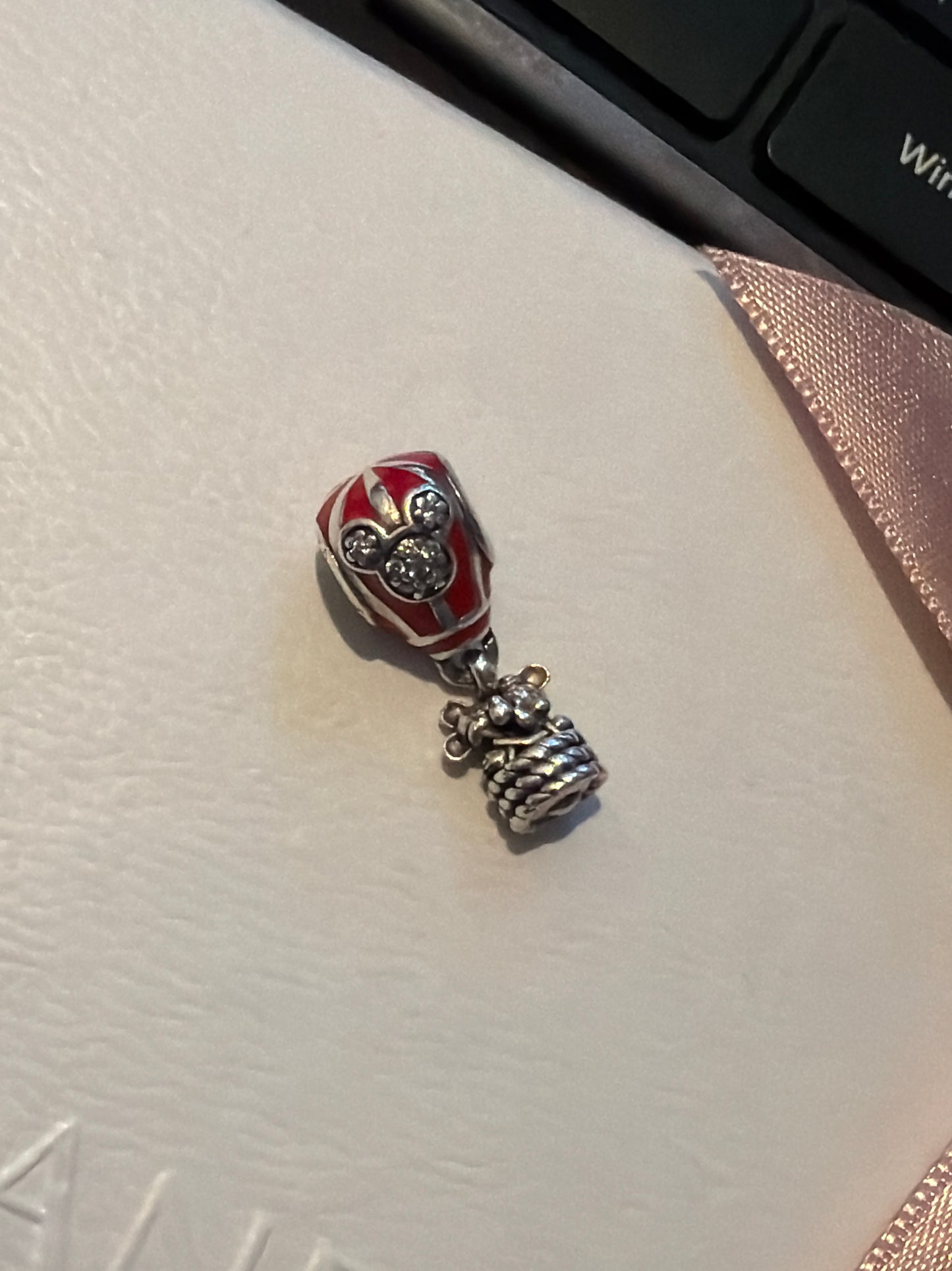 Genuine Pandora Disney Mickey and Minnie in a Hot Air Balloon Dangle Enamel Charm
