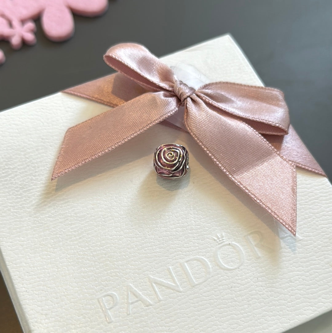 Genuine Pandora New Style Rose in Bloom Enamel Charm