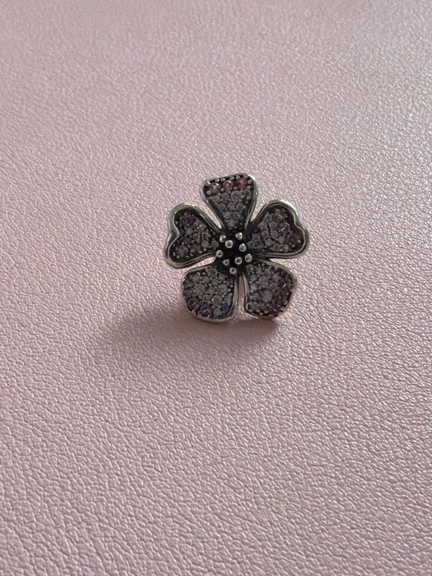 Genuine Pandora Oversized Peach Blossom Pave Charm