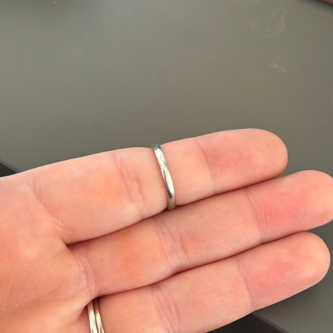 Sterling Silver Oval CZ Ring Size 50