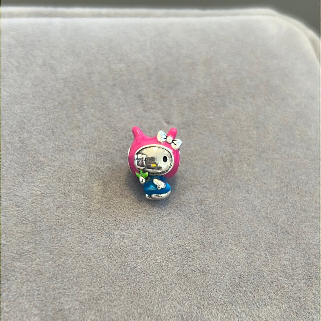 Sterling Silver Enamel Hello Kitty Charm