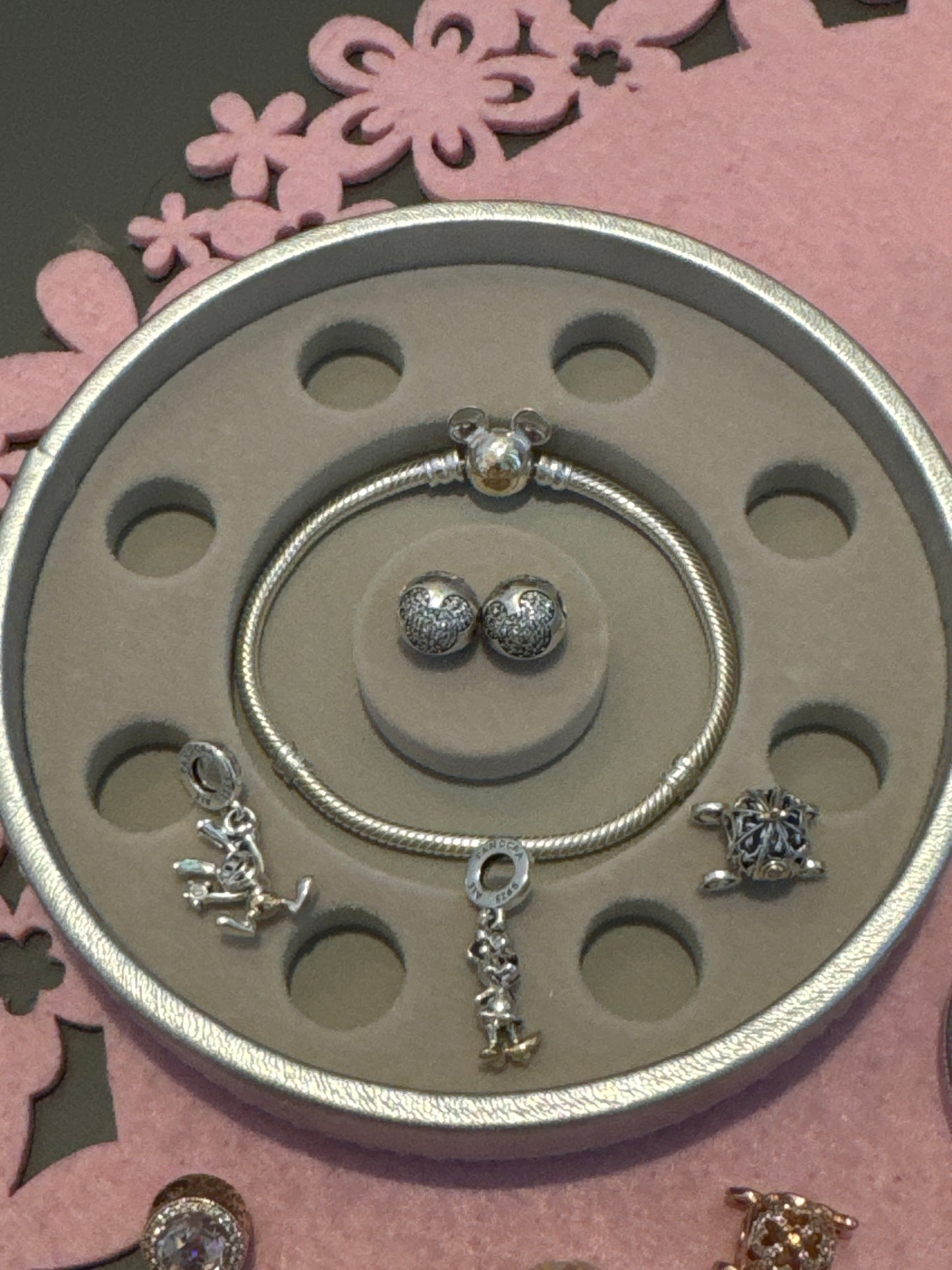 Genuine Pandora 100th Anniversary Mickey Silver Metalic Jewellery Storage Box