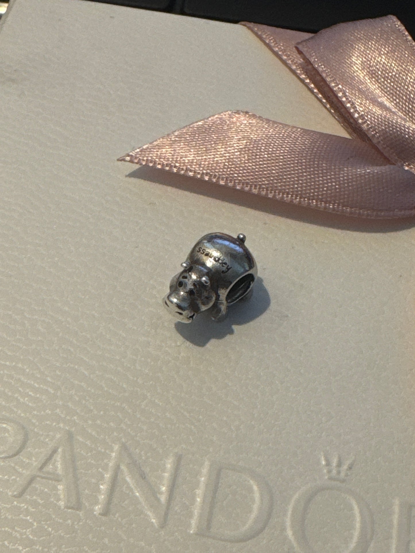 Genuine Chamilia Happiness Hippo Animal Charm