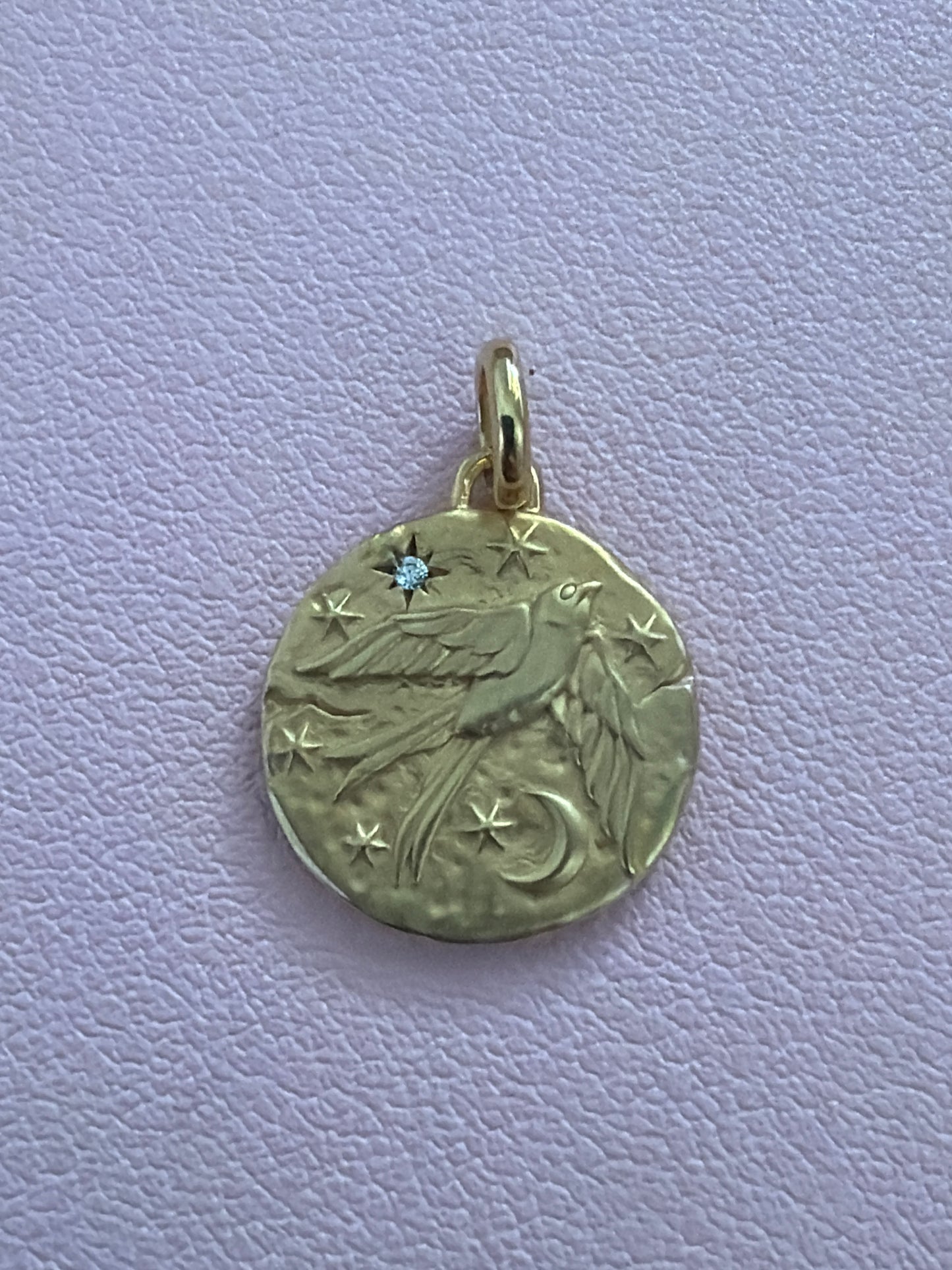 Genuine Pandora Shine Gold CZ Swallow Talisman Pendant Charm