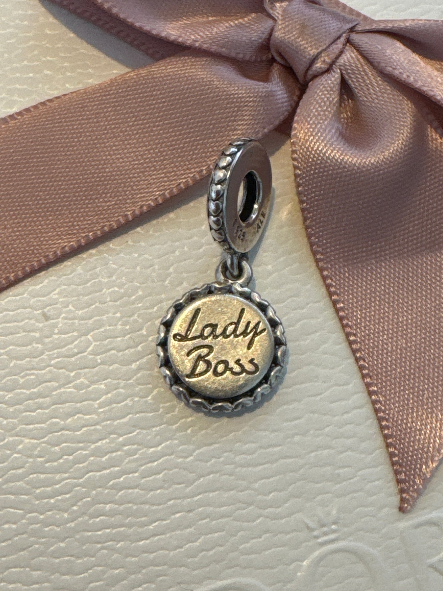 Genuine Pandora HTF Lady Boss Enamel Dangle Charm
