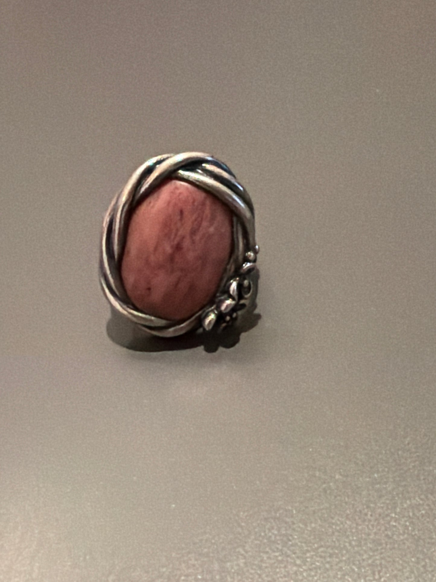 Genuine Pandora Rare HTF Large Pink Rhodolite Wanda's Flower RIng 54