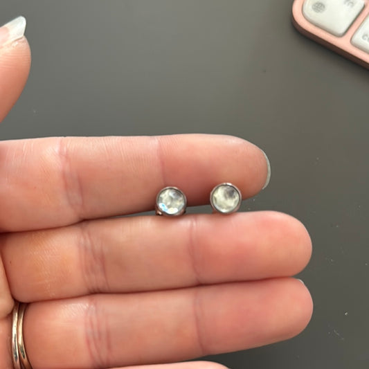 Genuine Pandora Light Blue Topaz? Birthstone Earrings Studs.