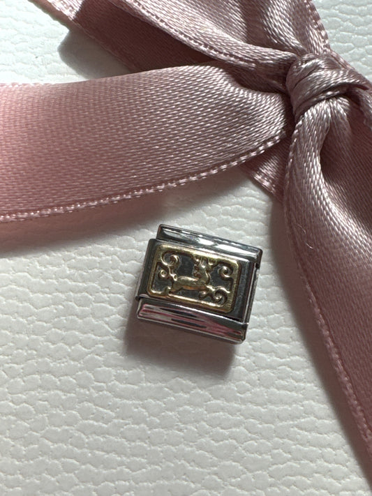 Genuine Nomination Silver Link Charm Gold Reindeer Christmas