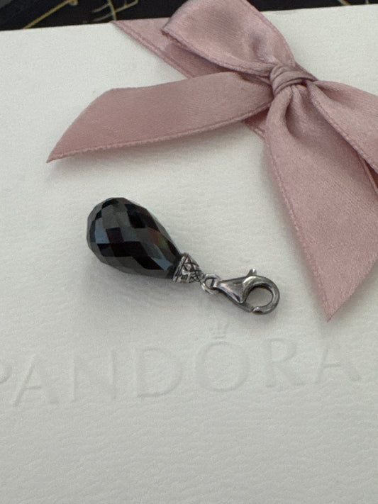 Thomas Sabo Sterling Large Teardrop RARE Faceted Black Onyx Dangle Charm