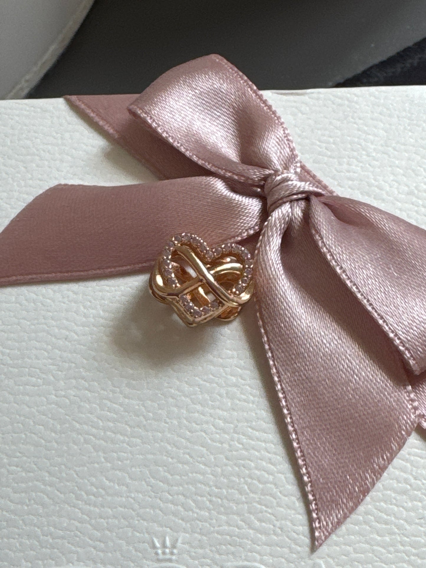 Genuine Pandora Rose Gold Infinity Heart Openwork Charm