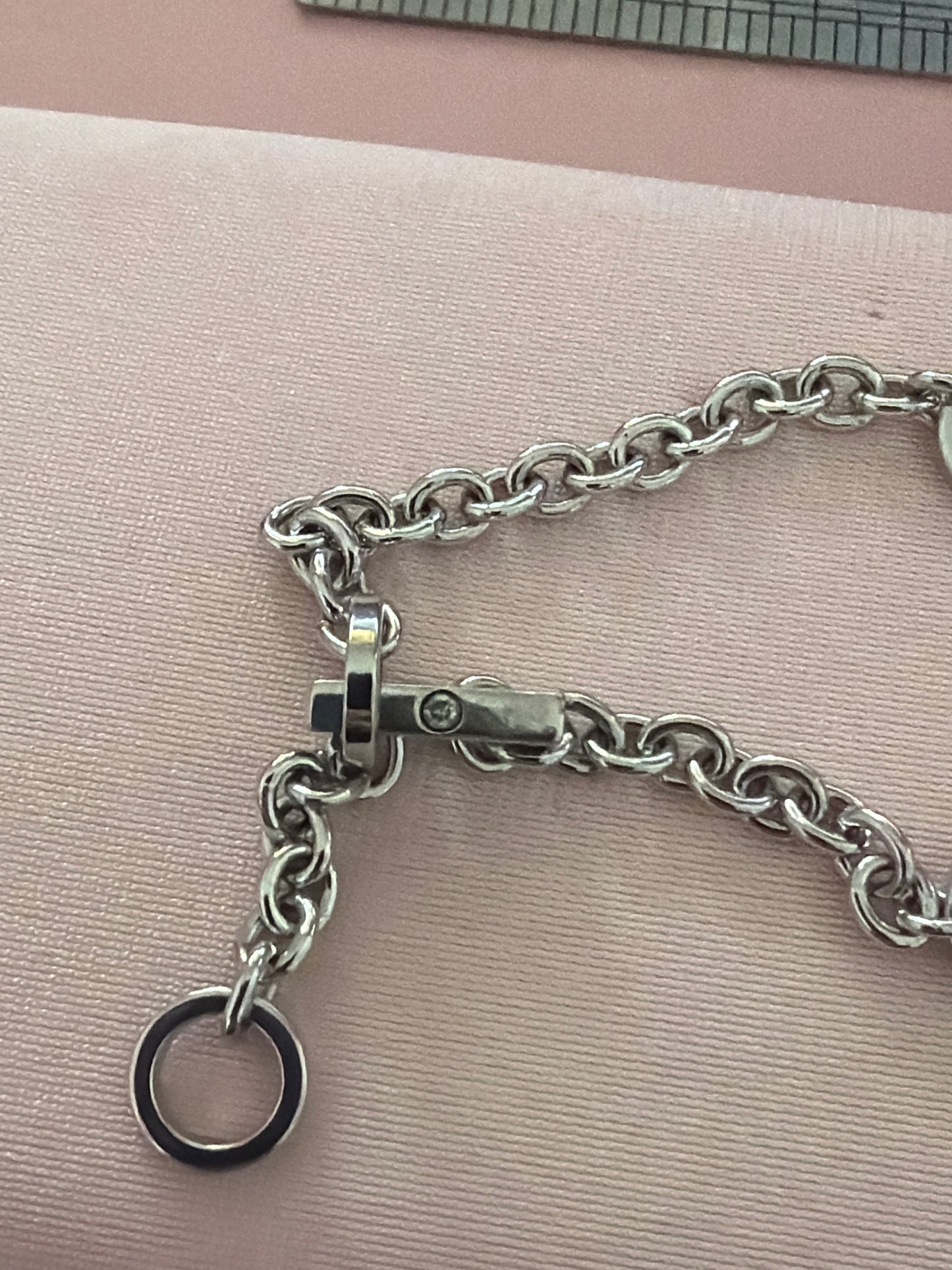 Genuine Hot Diamond & Sterling Silver T Clasp Bracelet 20cm Adjustable