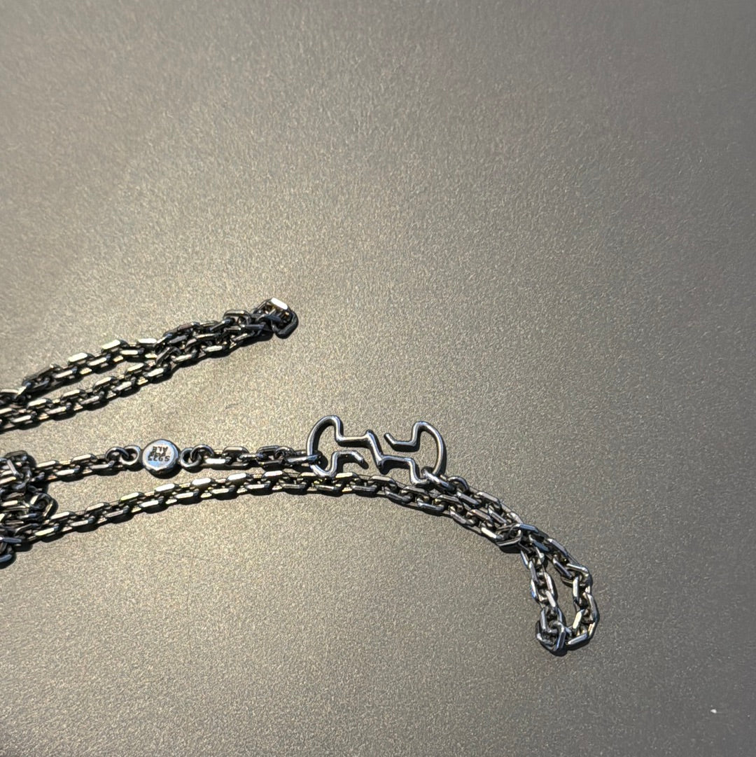 Genuine Pandora Gun Metal Oxidised Necklace with Hook Clasp 60cm RARE HTF