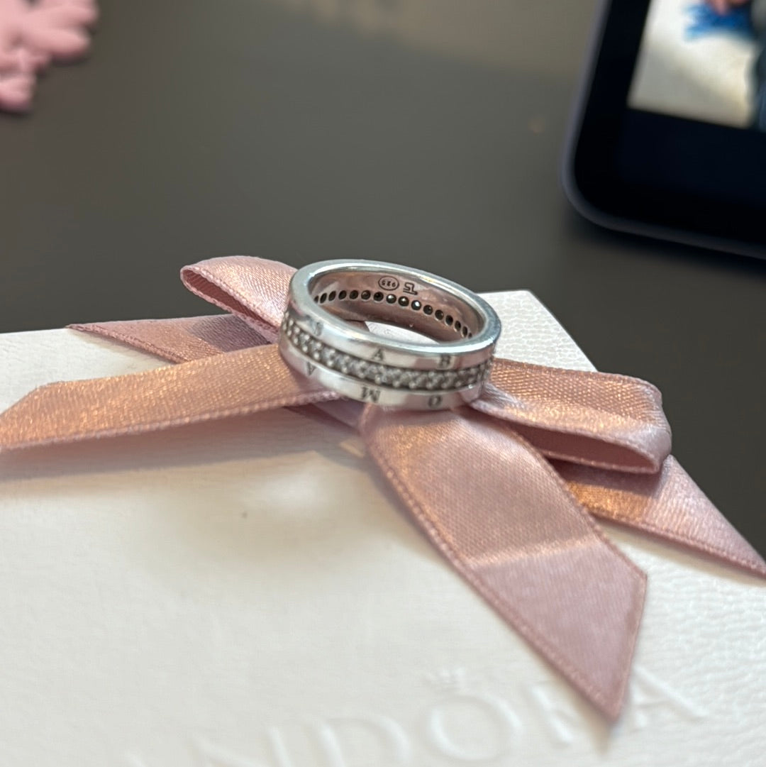 Genuine Thomas Sabo Logo CZ Line Eternity Ring Size 60