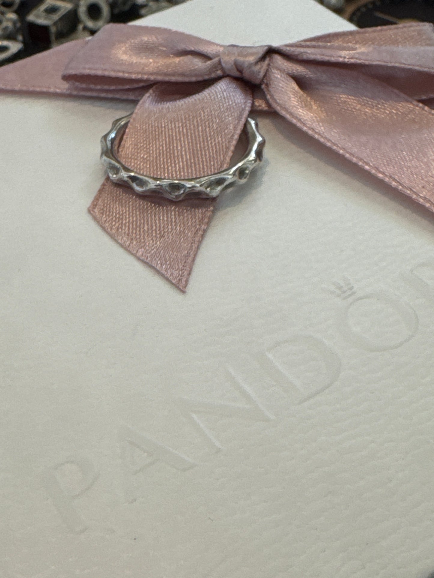 Genuine Pandora Rare and Retired Liquid Flow Ring Size 52