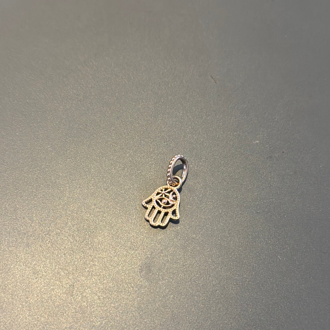 Genuine Pandora Rose Gold Hamsa Hand Dangle Charm Pendant  - new style