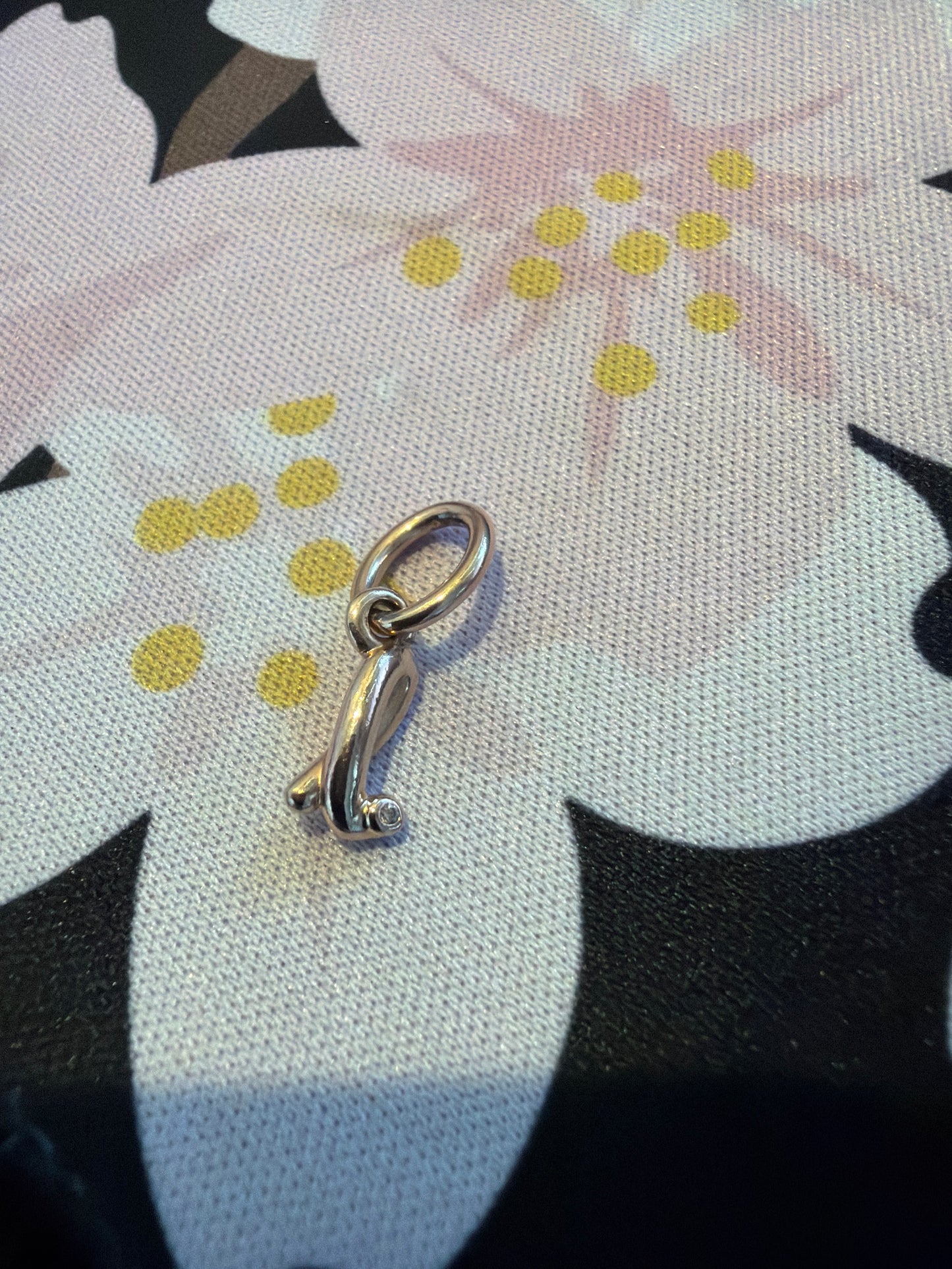 Genuine Pandora Rose Gold Tiny Dangle Letter L Charm