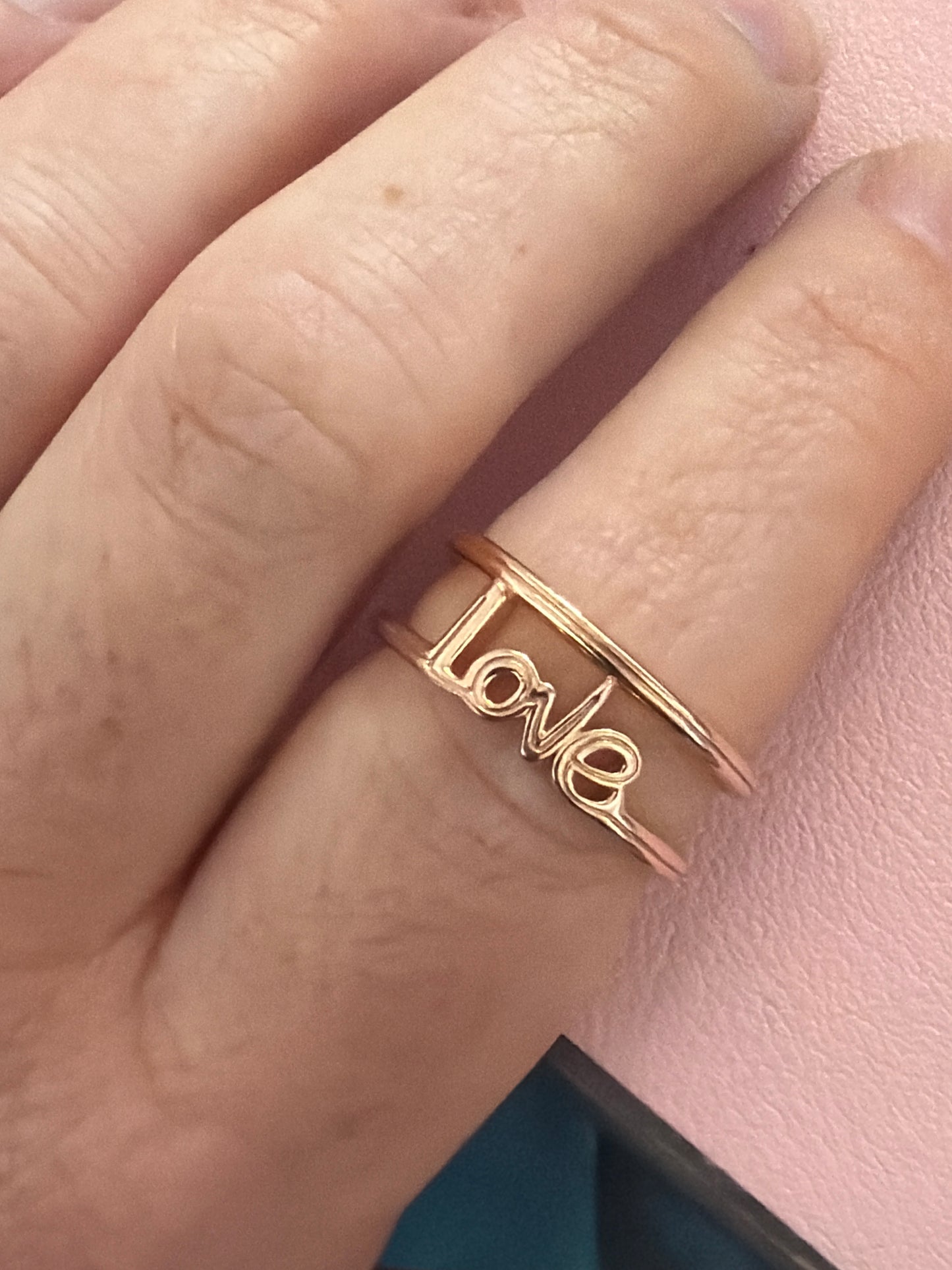 Genuine Pandora Me Essence Rose Gold Love Word Ring 54