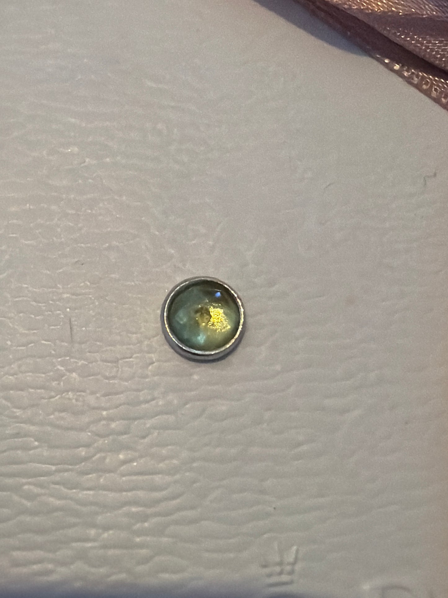 Genuine Pandora Stone Disc Sea Green Stone Petite